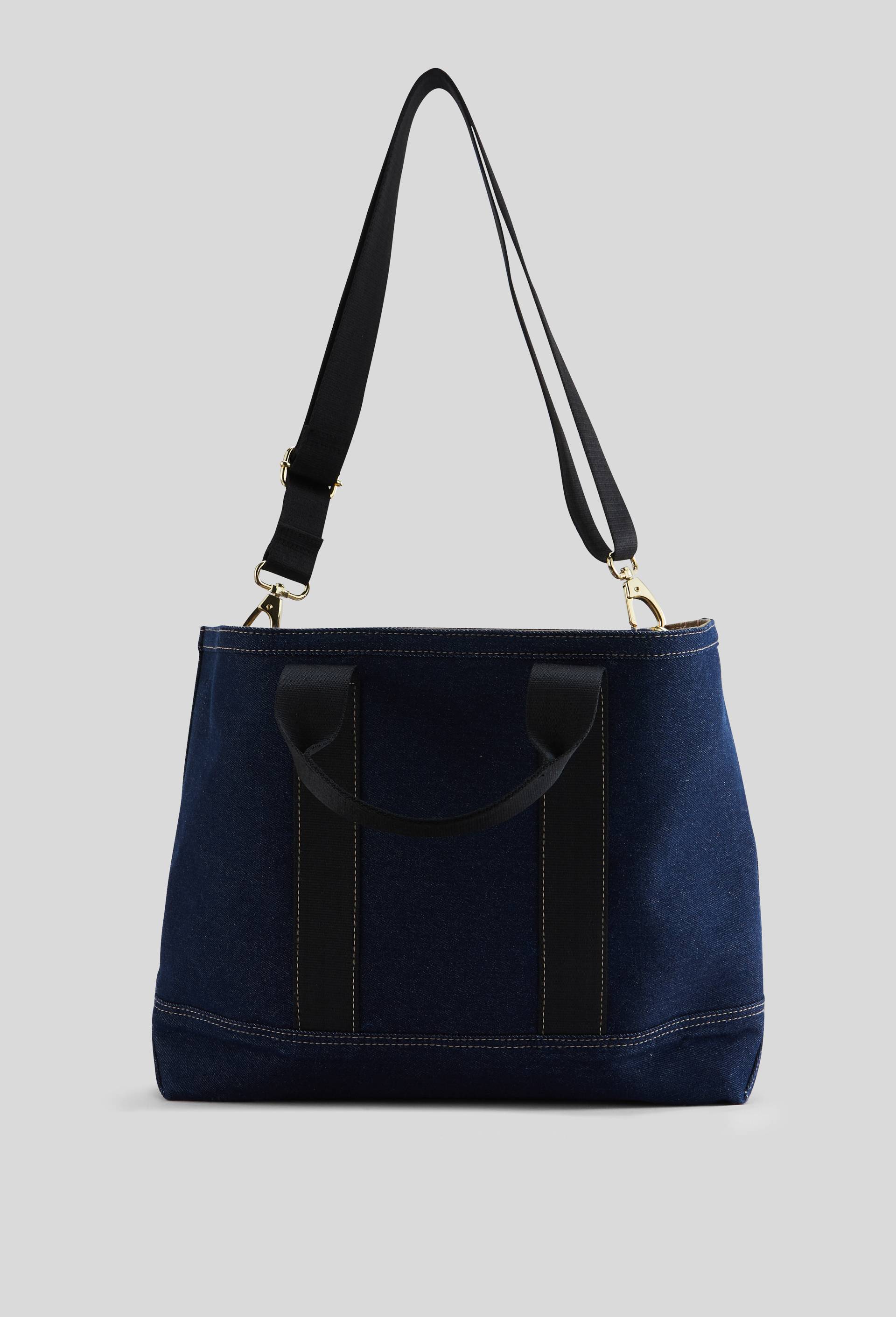 Cabas en denim BIO GOTS, Bleu fonc&eacute;, large image number 1
