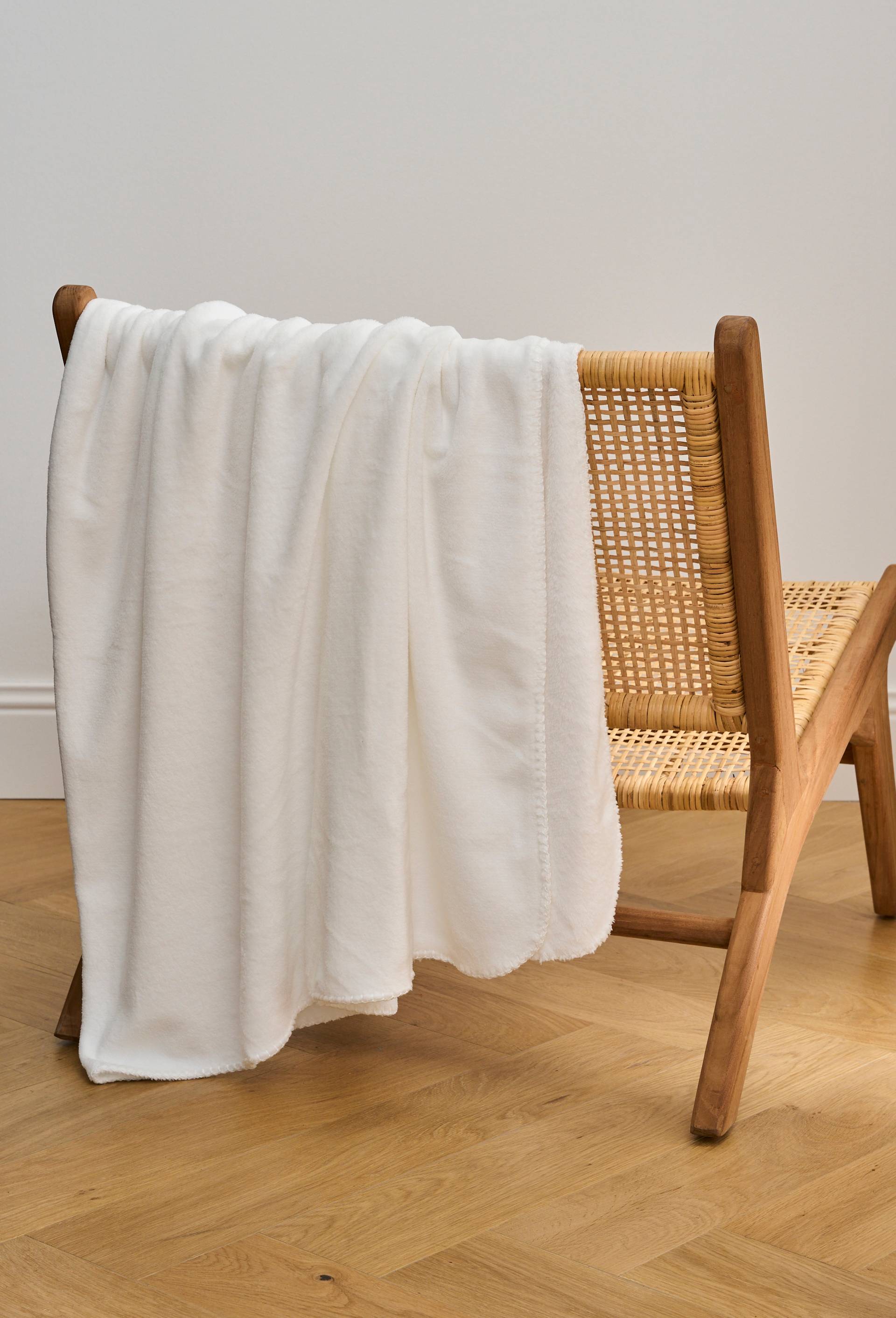 Plaid, 130x170cm, 100% polyester recycl&eacute; 280gsm, Blanc, large image number 0