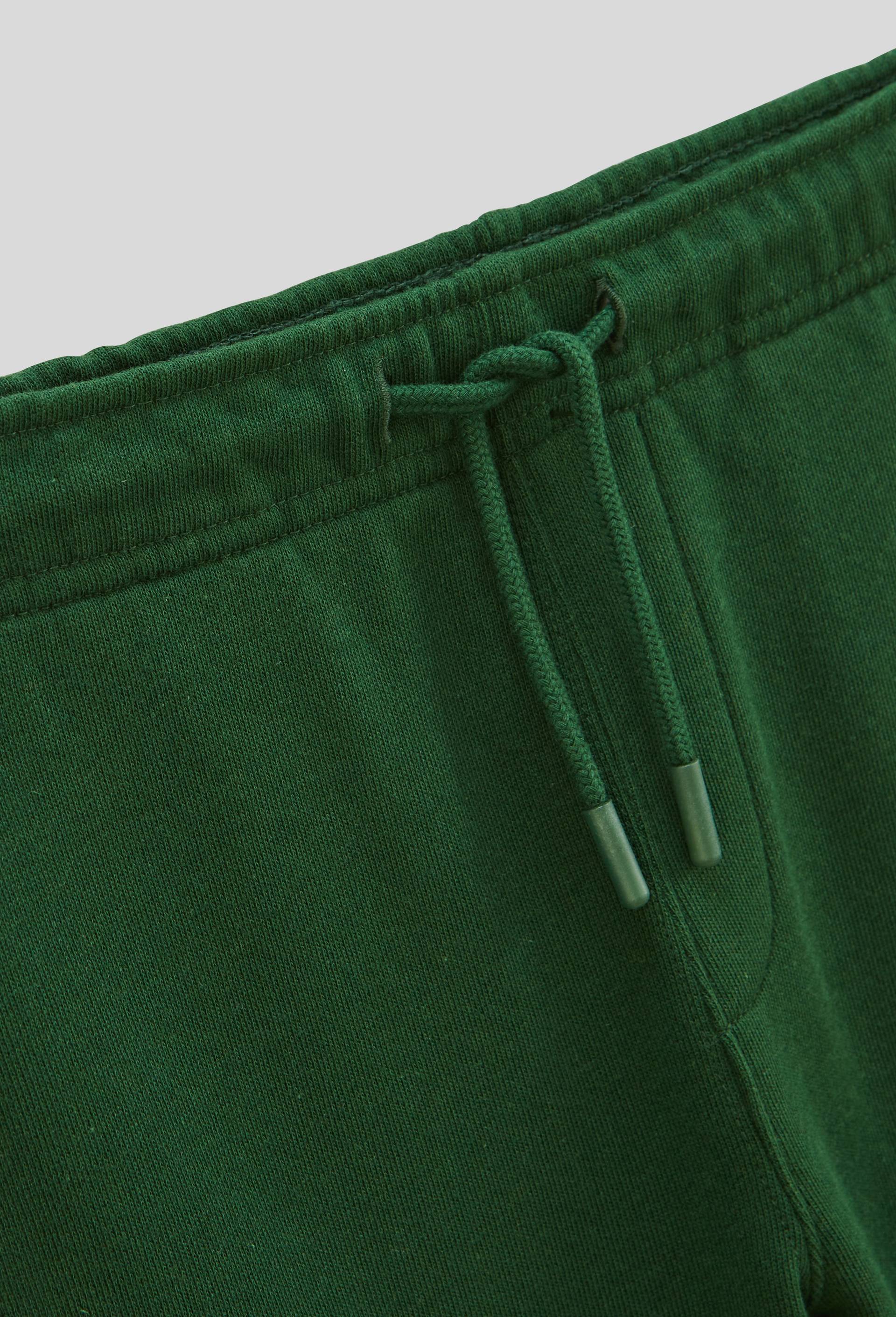 Jogging cargo en molleton uni en coton BIO GOTS, Vert foncé, large image number 2