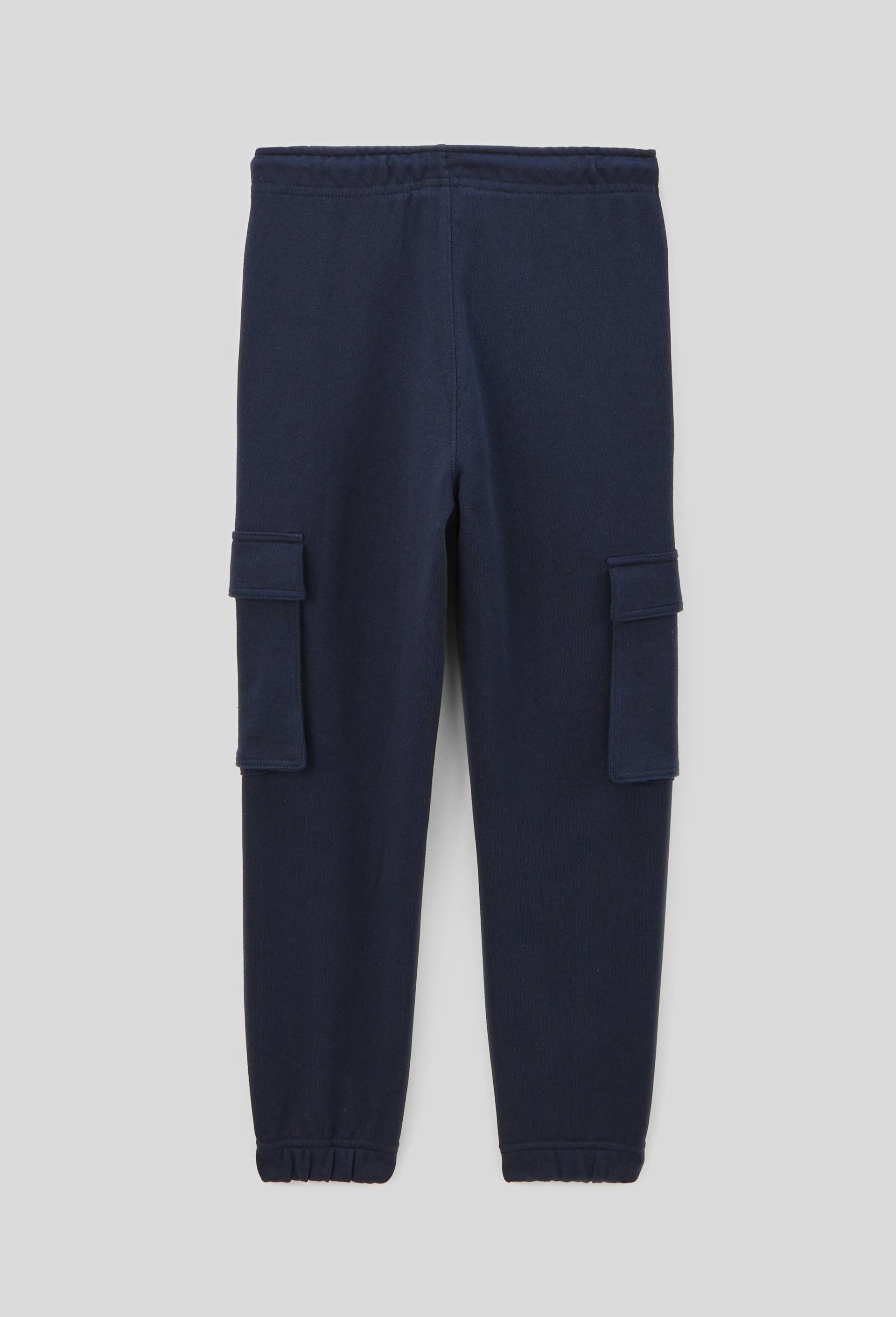 Jogging cargo en molleton uni en coton BIO GOTS, Bleu foncé, large image number 1