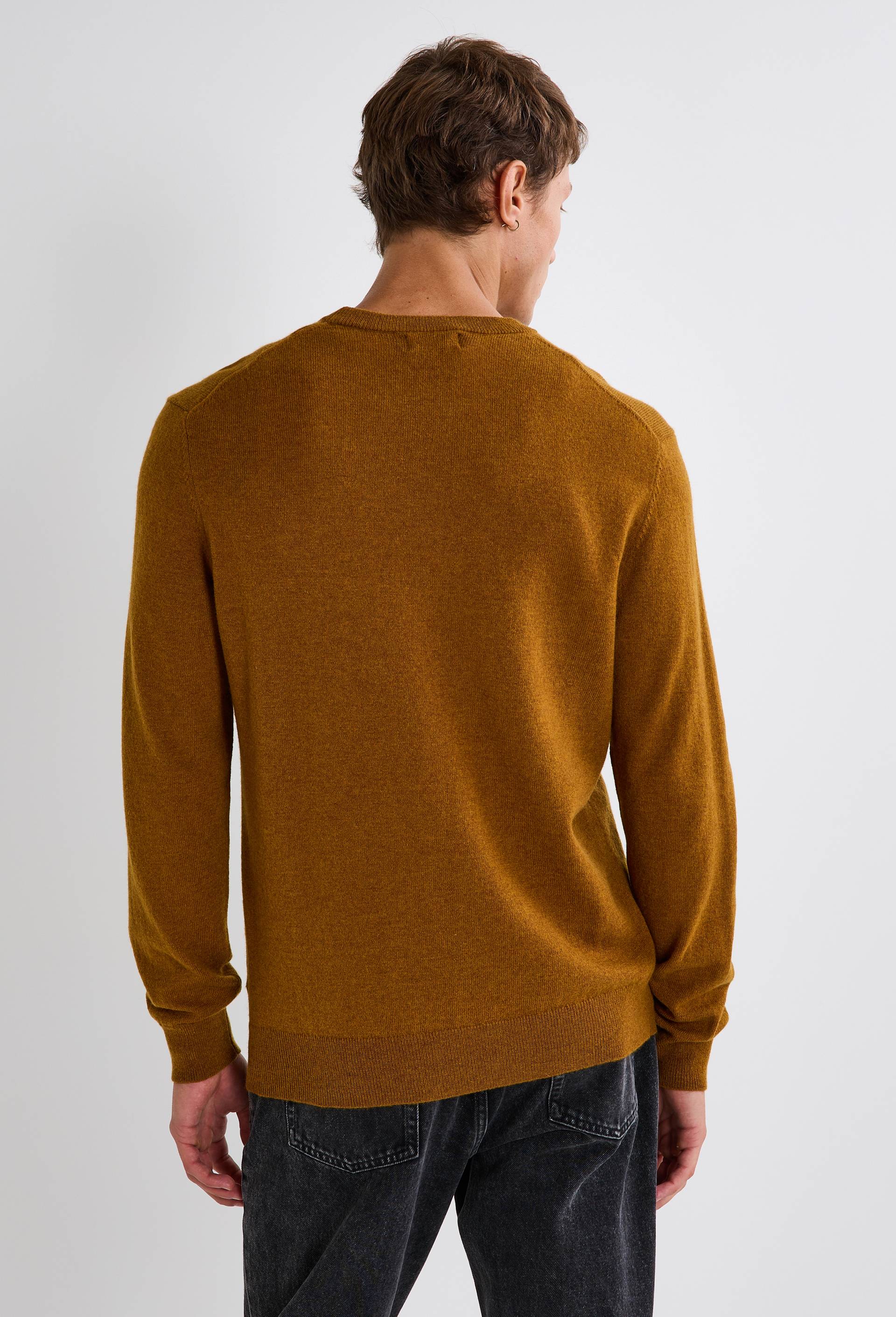 Pull col rond en mélange laine et cachemire, Jaune, large image number 1.0