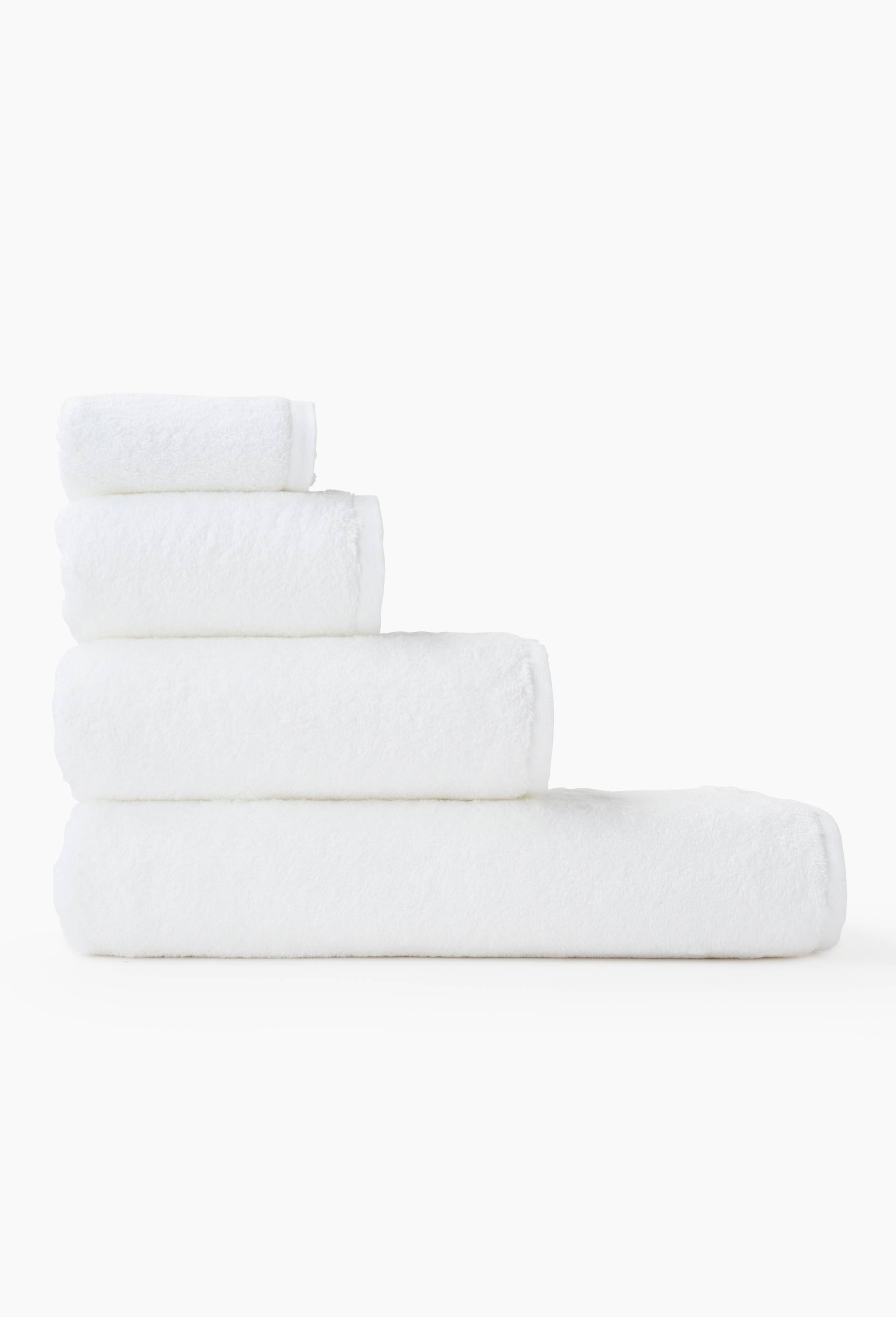 Serviette de bain unie, en coton BIO GOTS, Blanc, large image number 0