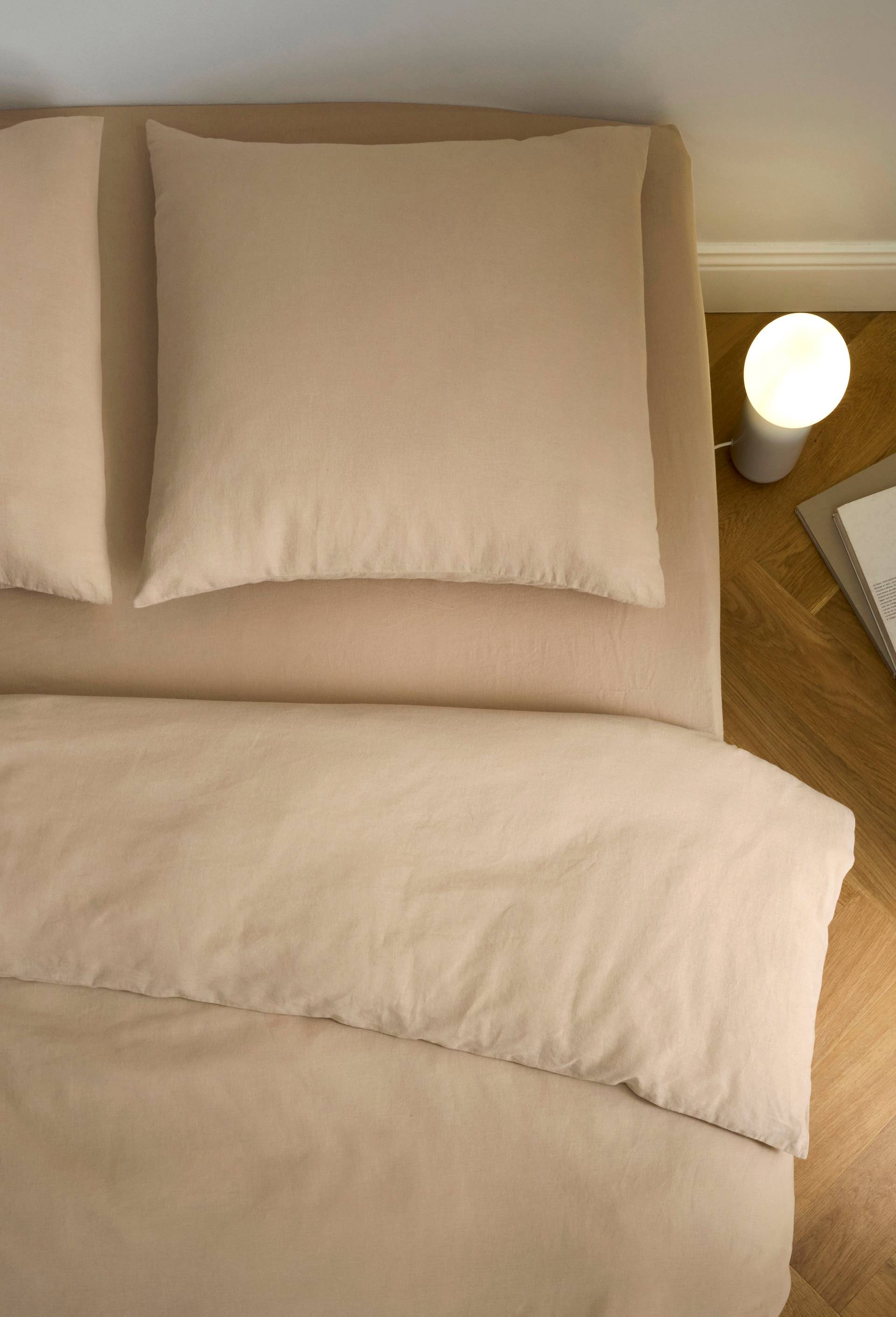 Housse de couette unie, 240x220cm, 52% coton bio et 48% lin, Beige clair, large image number 0