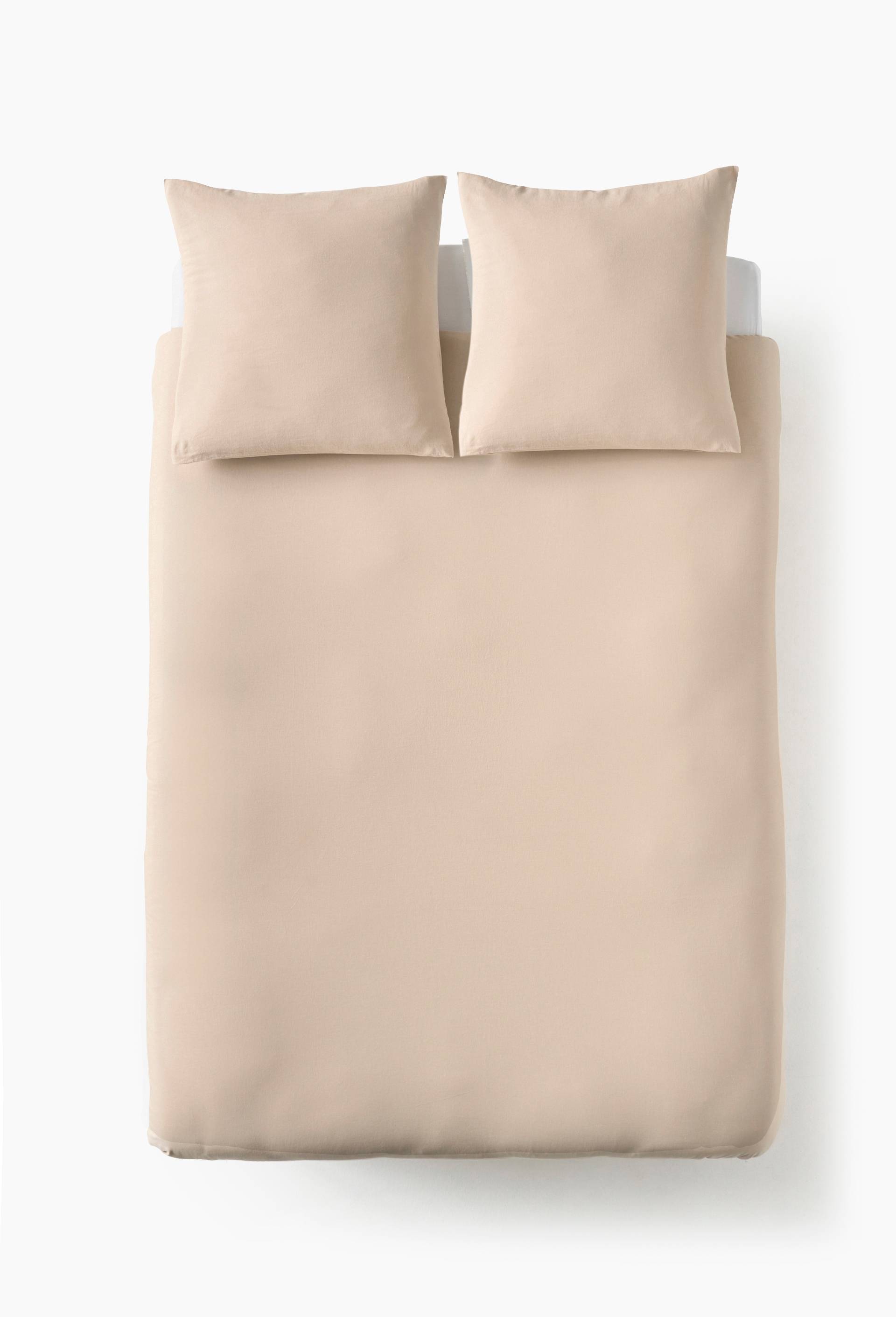 Housse de couette unie, 240x220cm, 52% coton bio et 48% lin, Beige clair, large image number 1