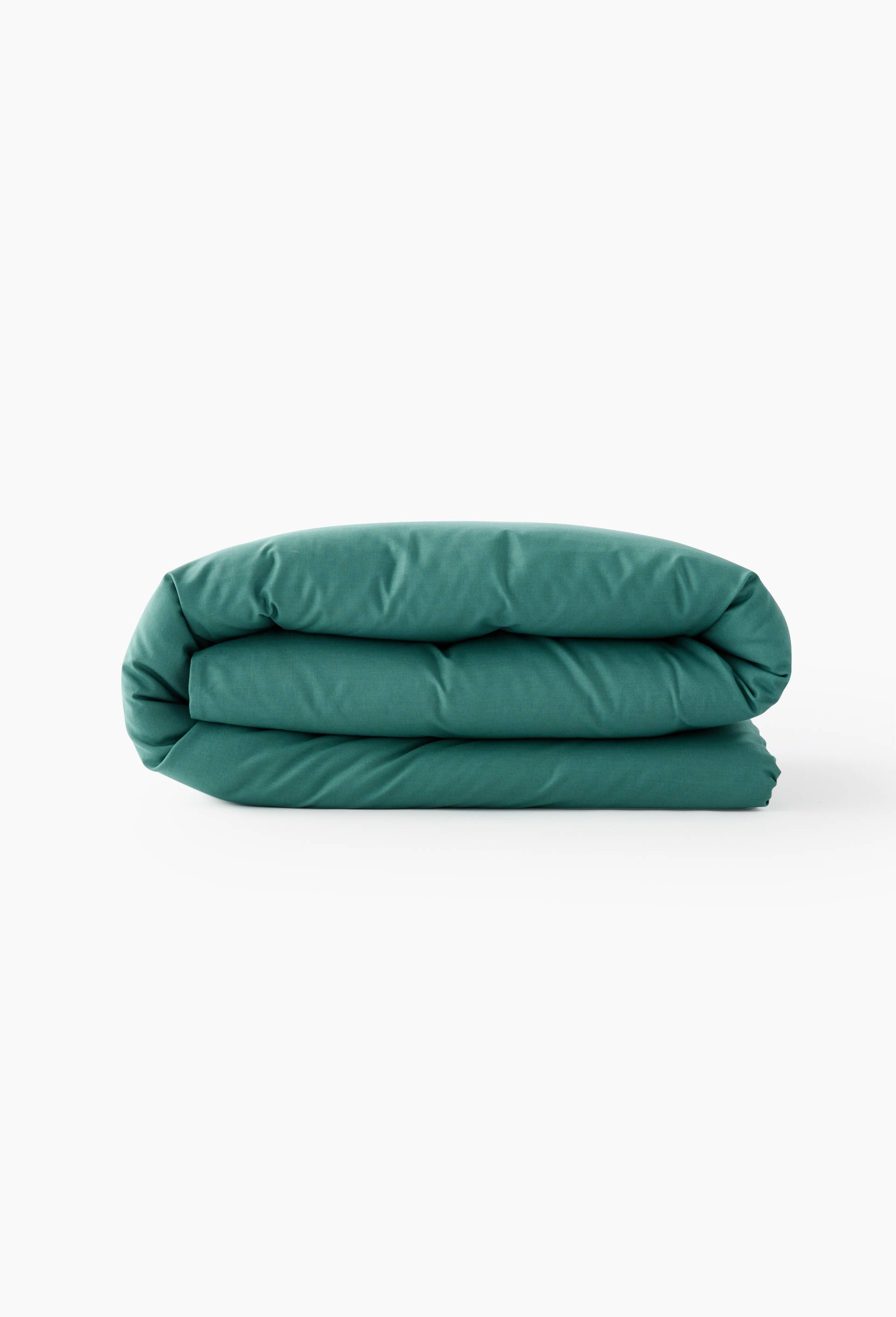 Housse de couette unie,  100% coton bio, Vert fonc&eacute;, large image number 0