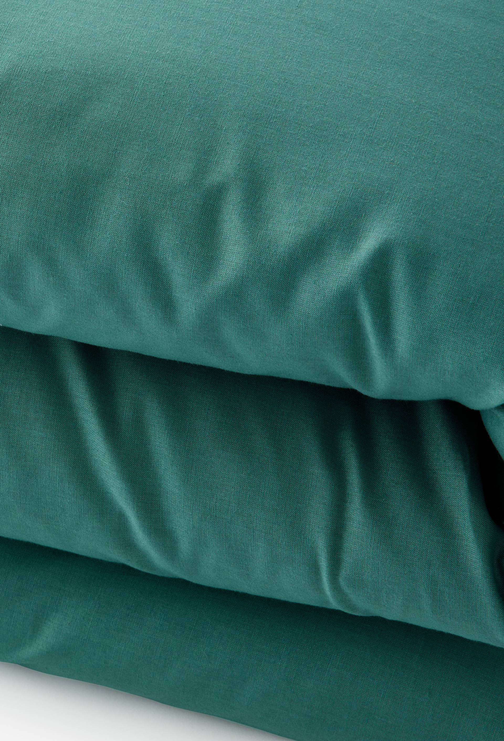 Housse de couette unie,  100% coton bio, Vert fonc&eacute;, large image number 1