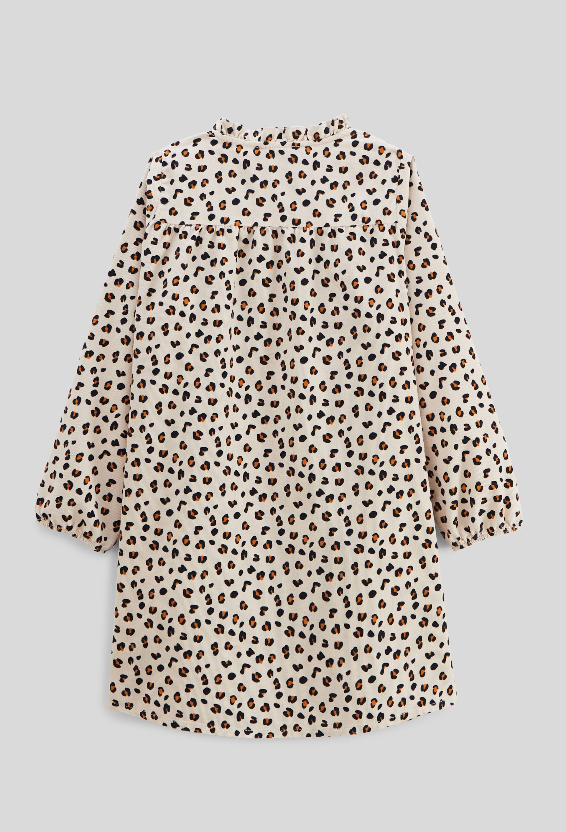 Robe imprim&eacute;e en velours c&ocirc;tel&eacute;, Beige clair, large image number 1.0