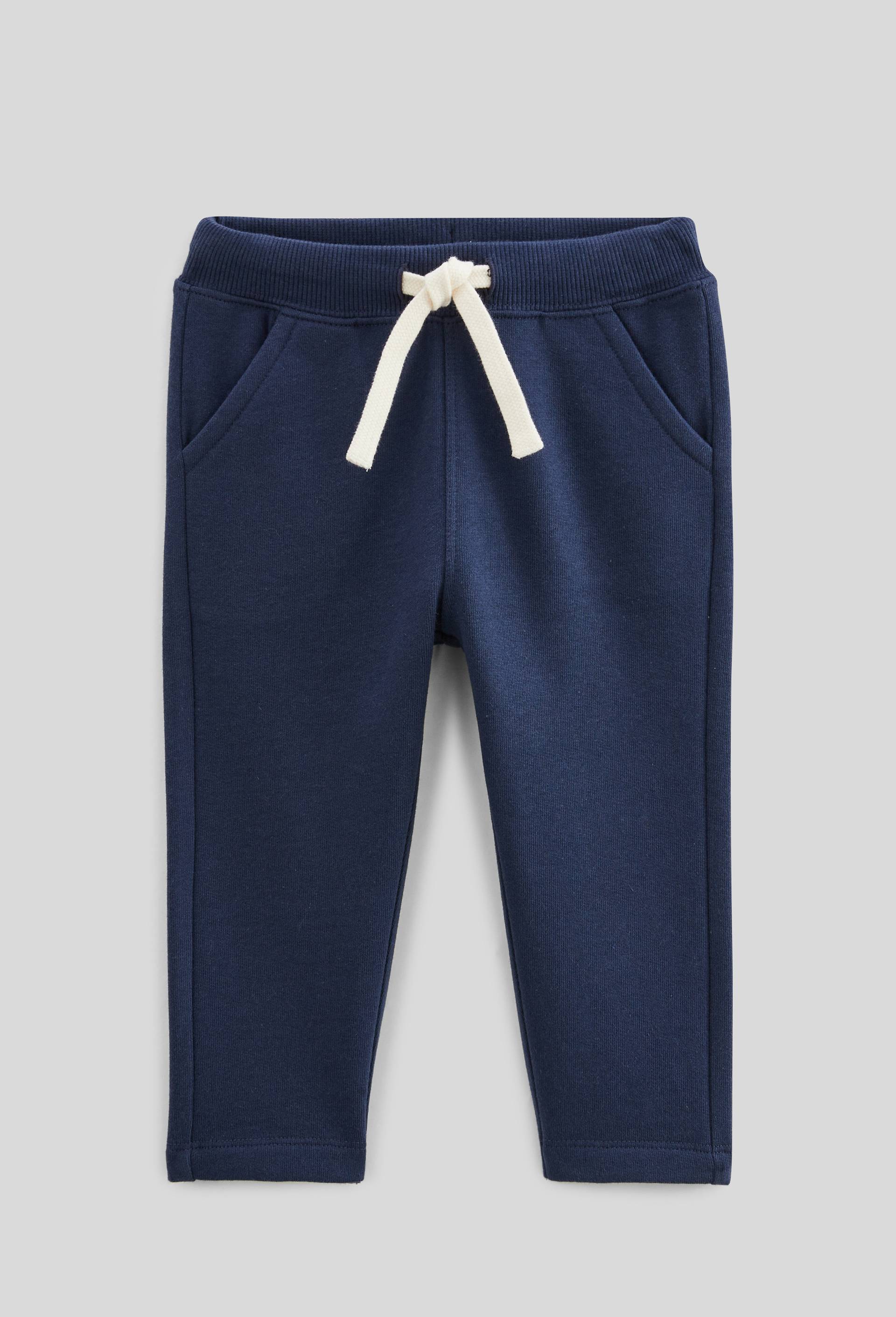 Jogging uni en molleton en coton BIO GOTS, Bleu fonc&eacute;, large image number 0.0