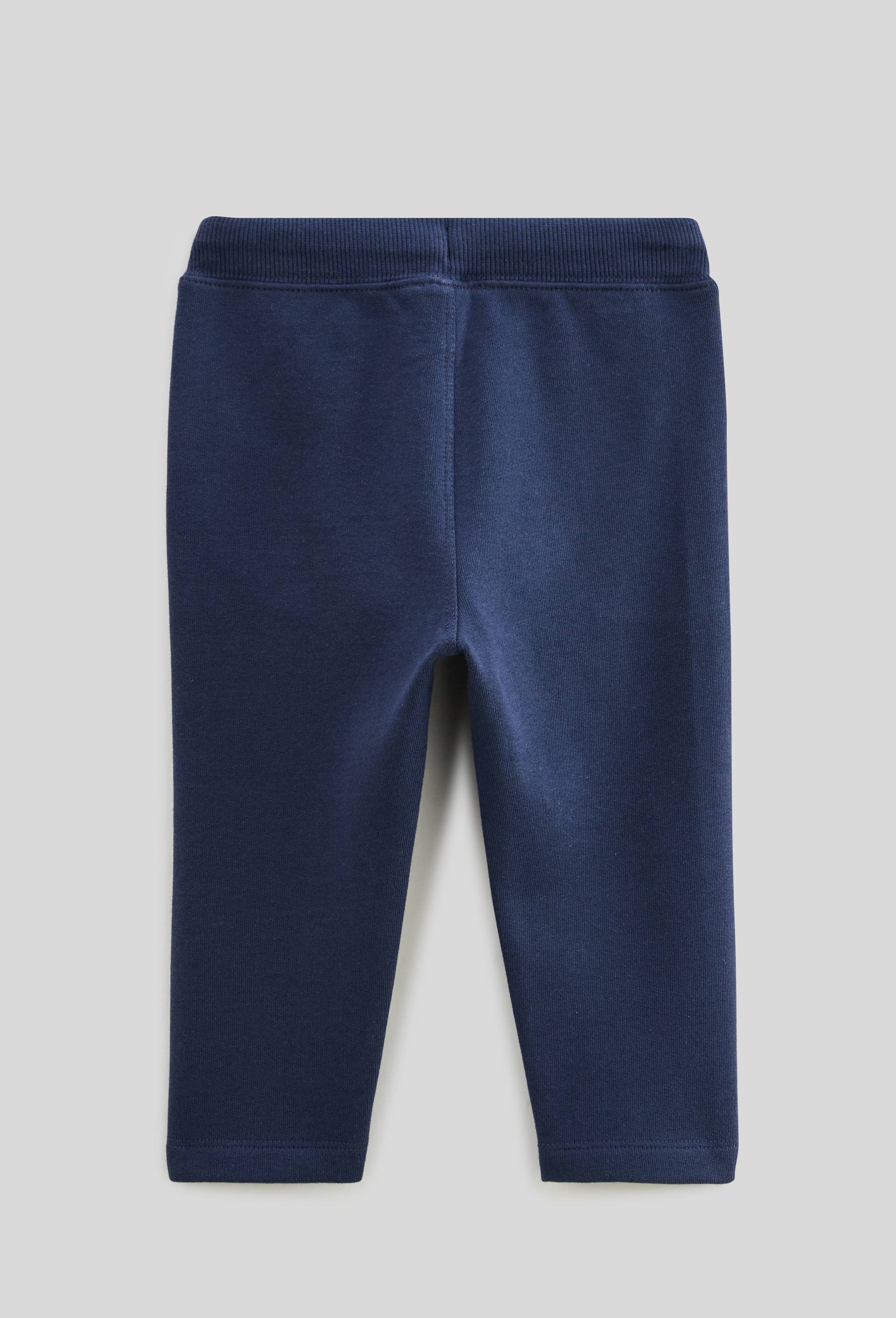 Jogging uni en molleton en coton BIO GOTS, Bleu fonc&eacute;, large image number 1.0