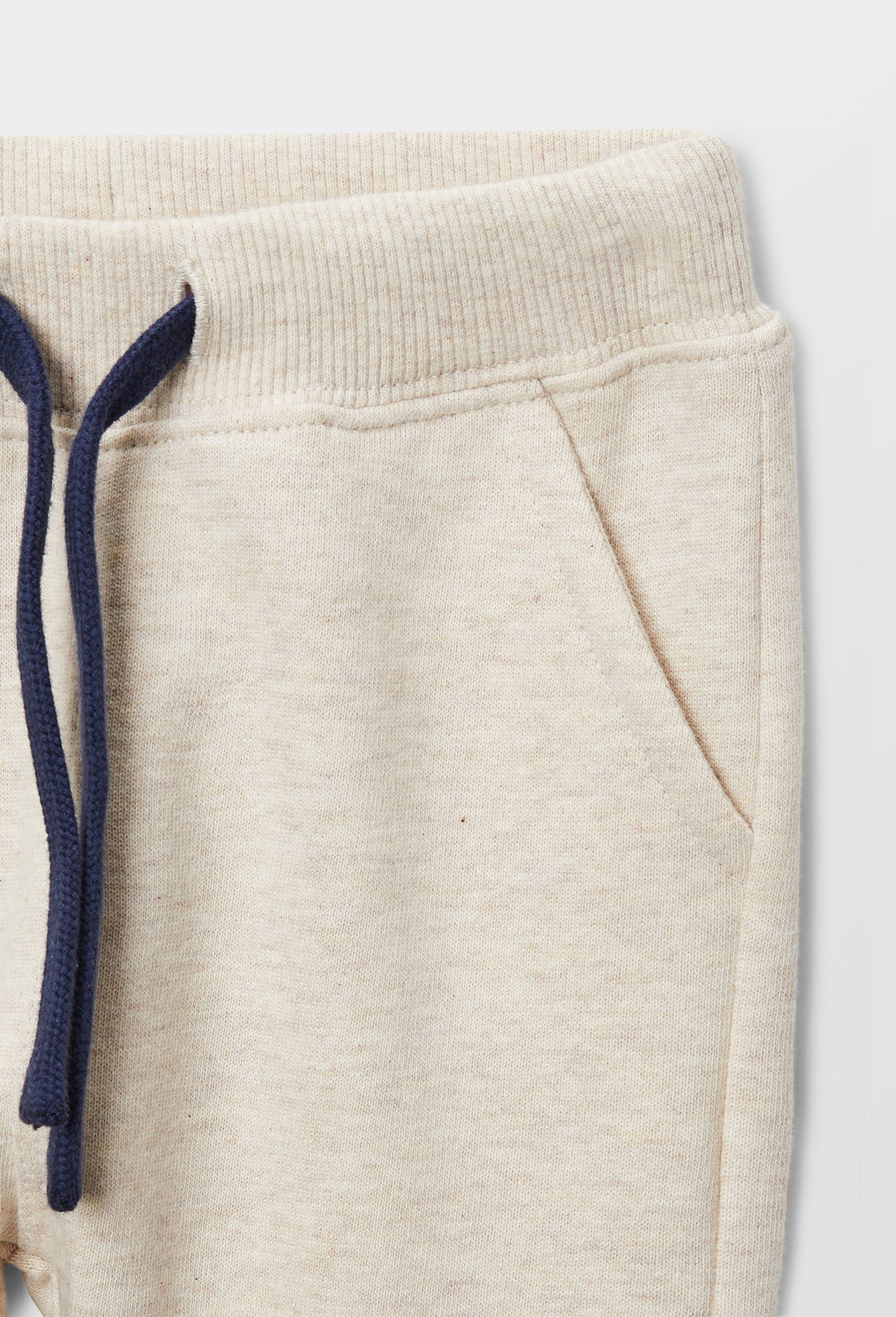 Jogging uni en molleton en coton BIO GOTS, Beige, large image number 1