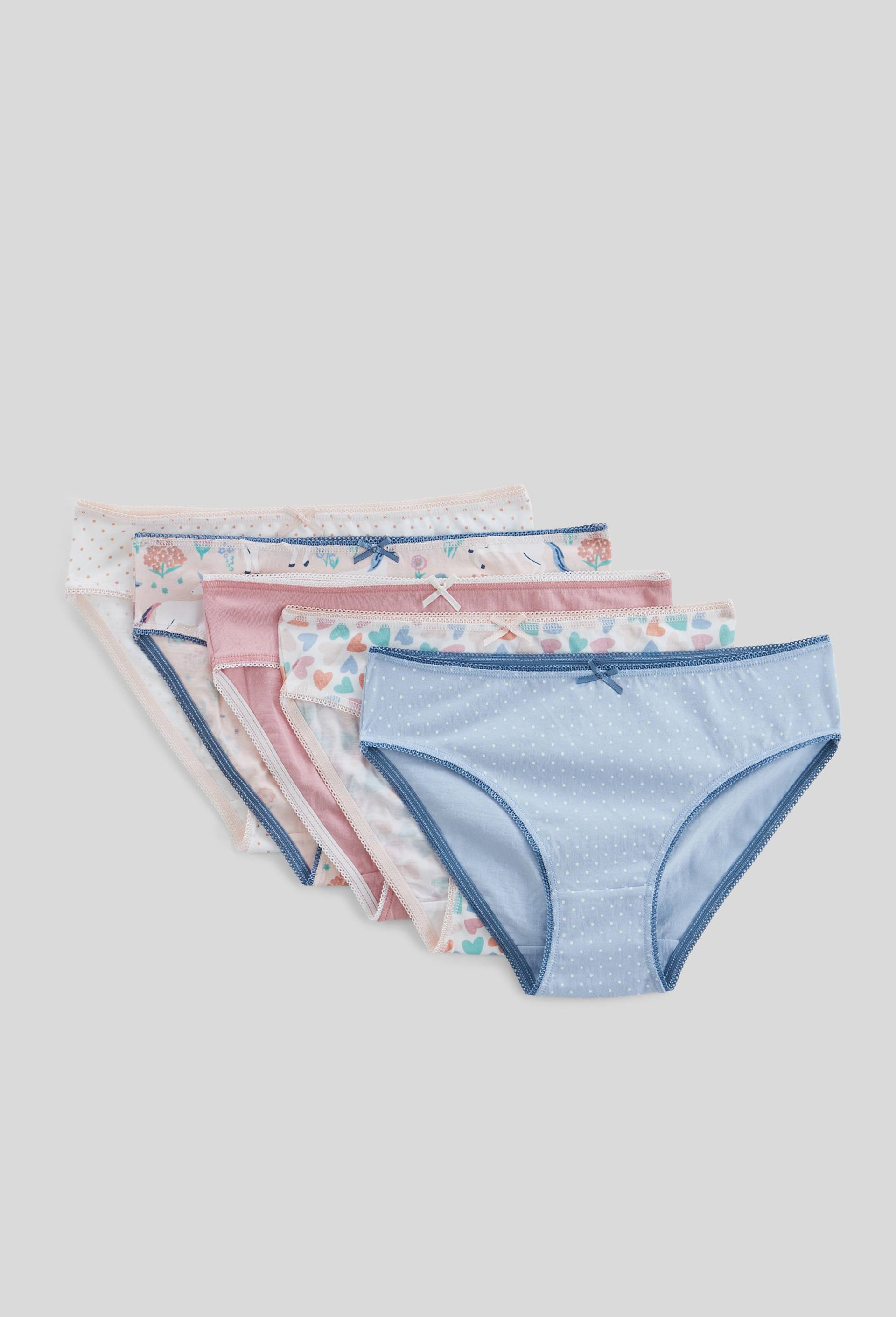 Lot de 5 culottes imprim&eacute;es en coton BIO GOTS, Ecru, large image number 0