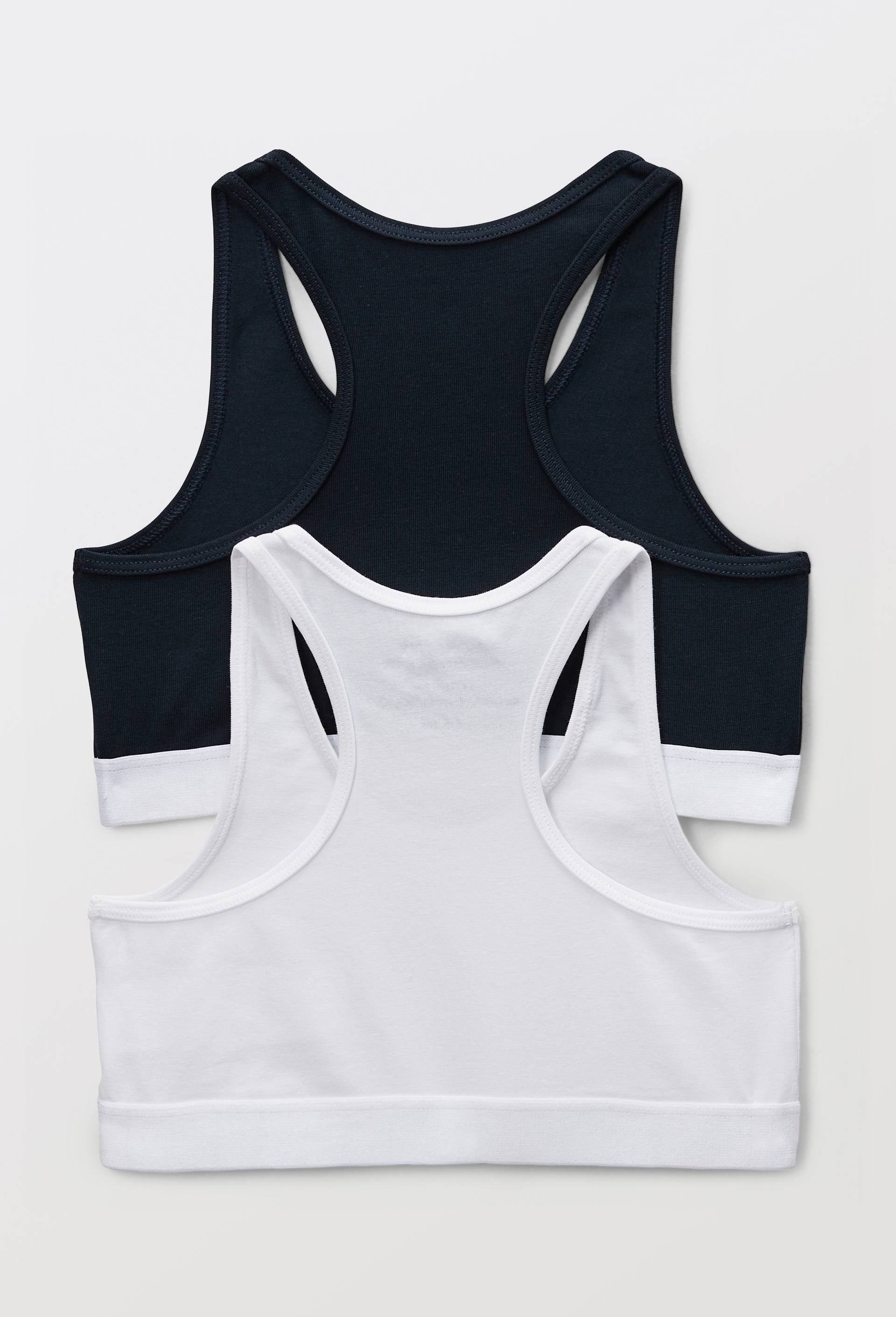 Lot de 2 brassi&egrave;res unies de sport en coton BIO GOTS, Ecru, large image number 1.0