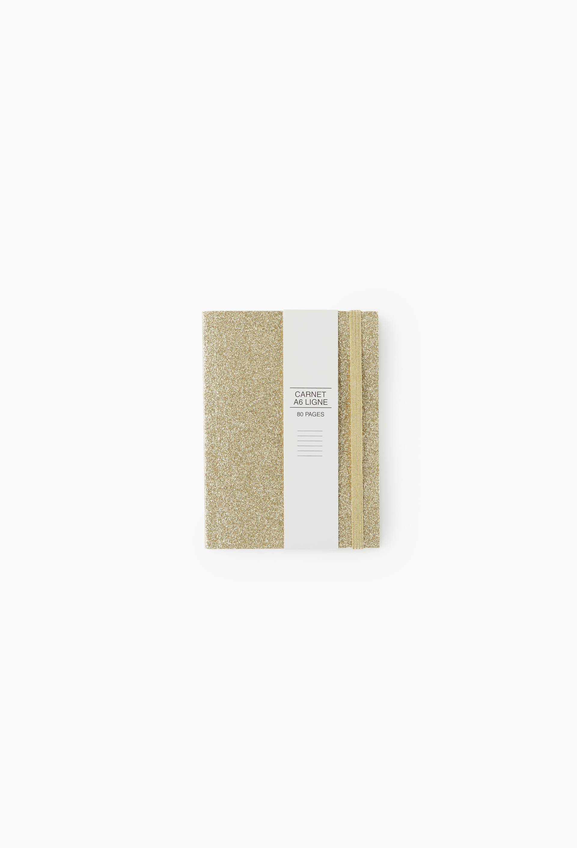 Carnet A6 lign&eacute;, 80 pages, Or, large image number 2