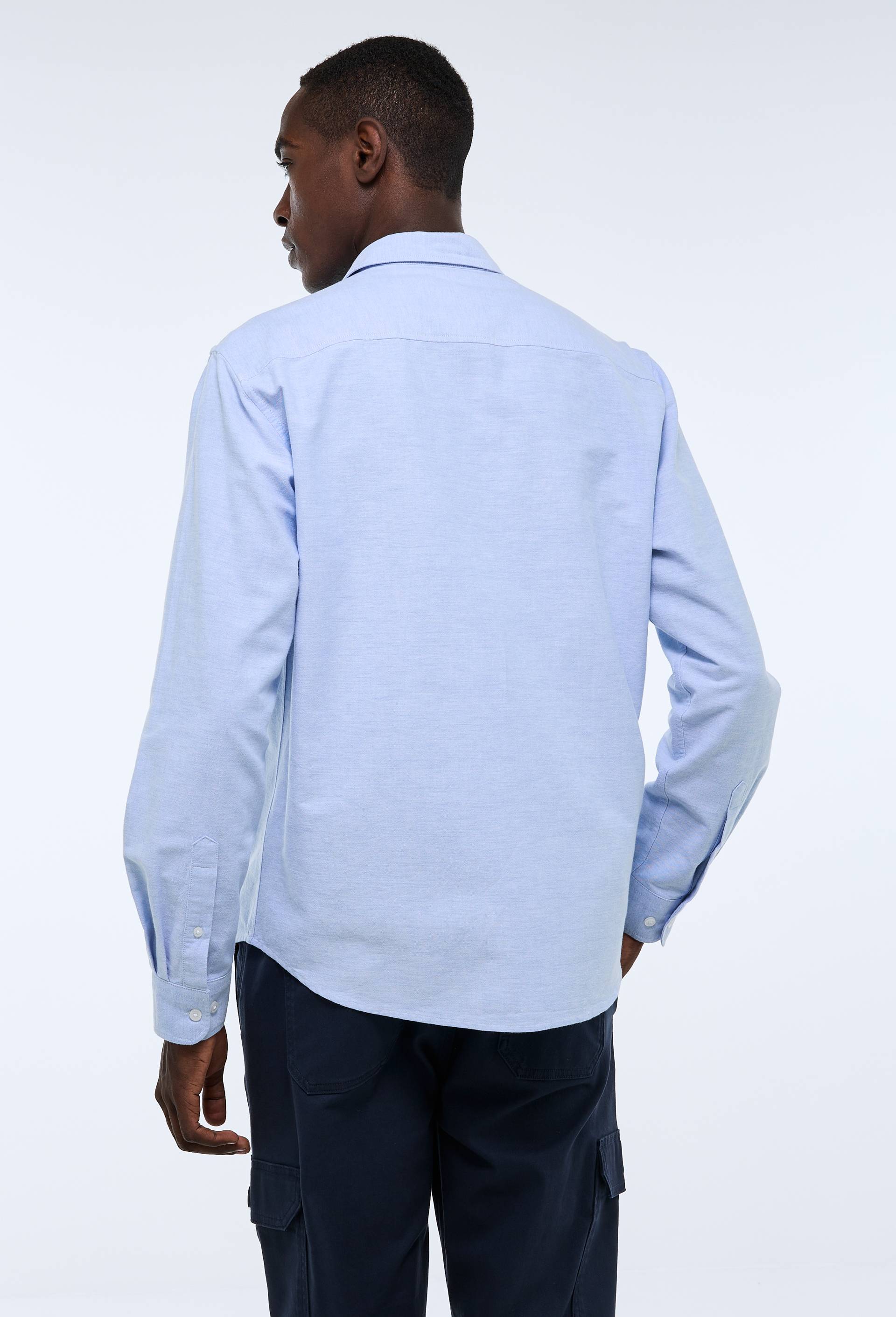Chemise oxford en coton BIO GOTS, Bleu clair, large image number 1.0
