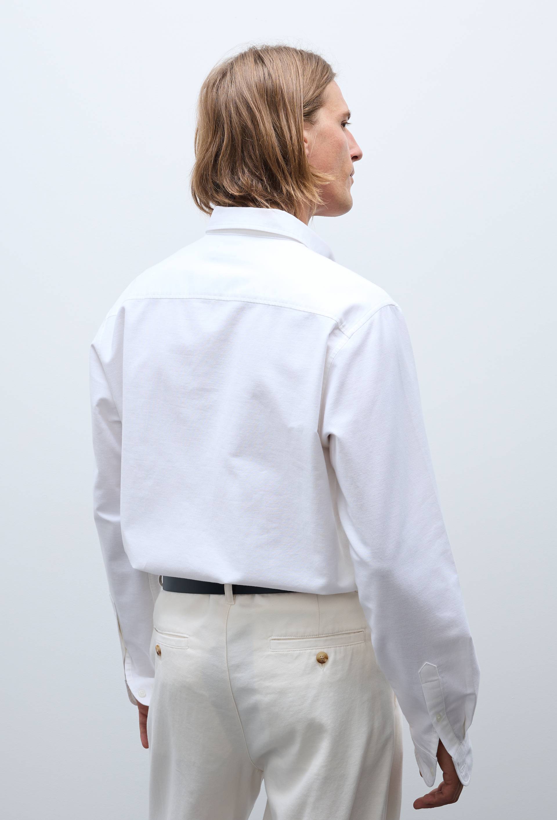 Chemise oxford en coton BIO GOTS, Blanc, large image number 1.0