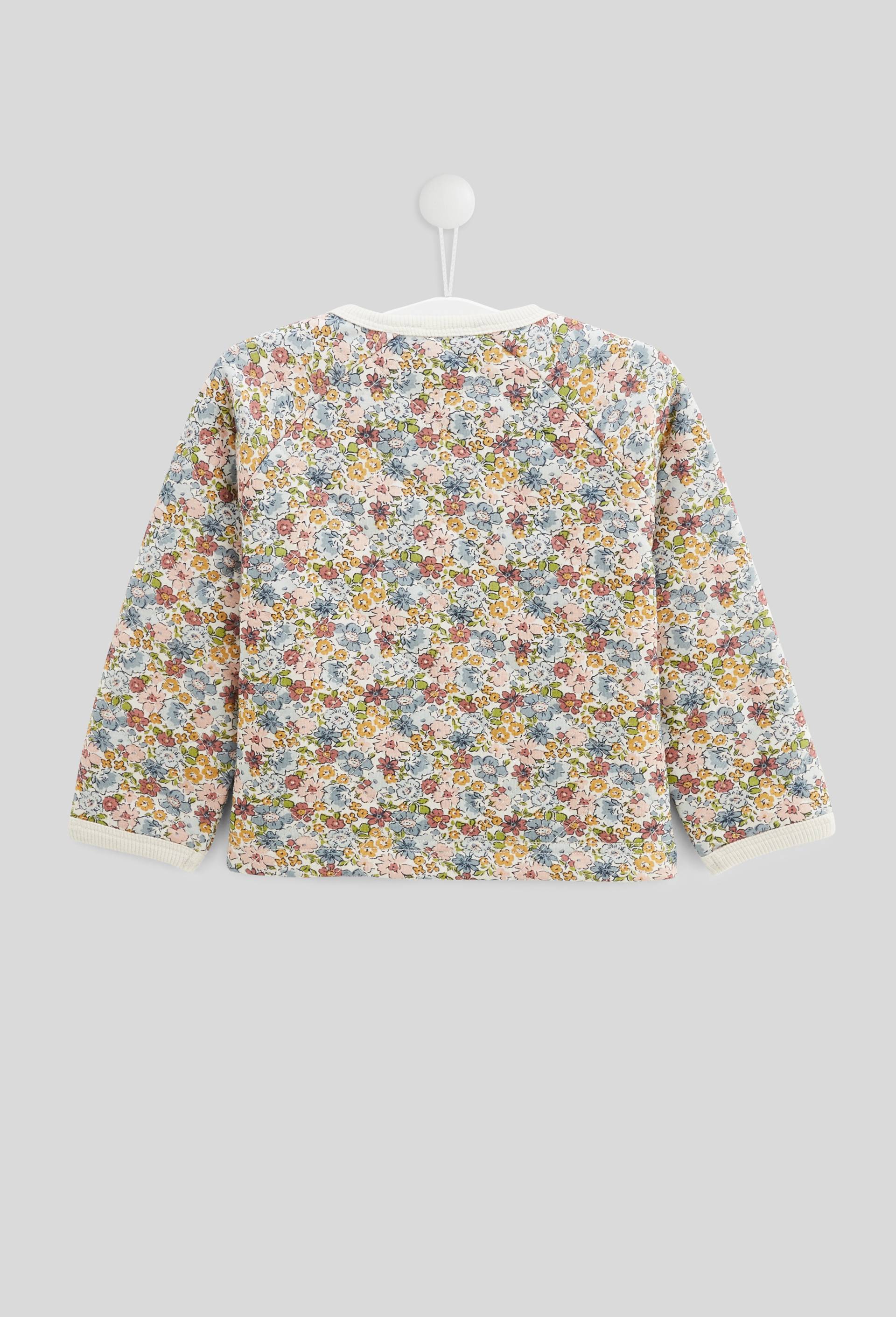 Cardigan matelassé imprimé en coton BIO GOTS, Ecru, large image number 1