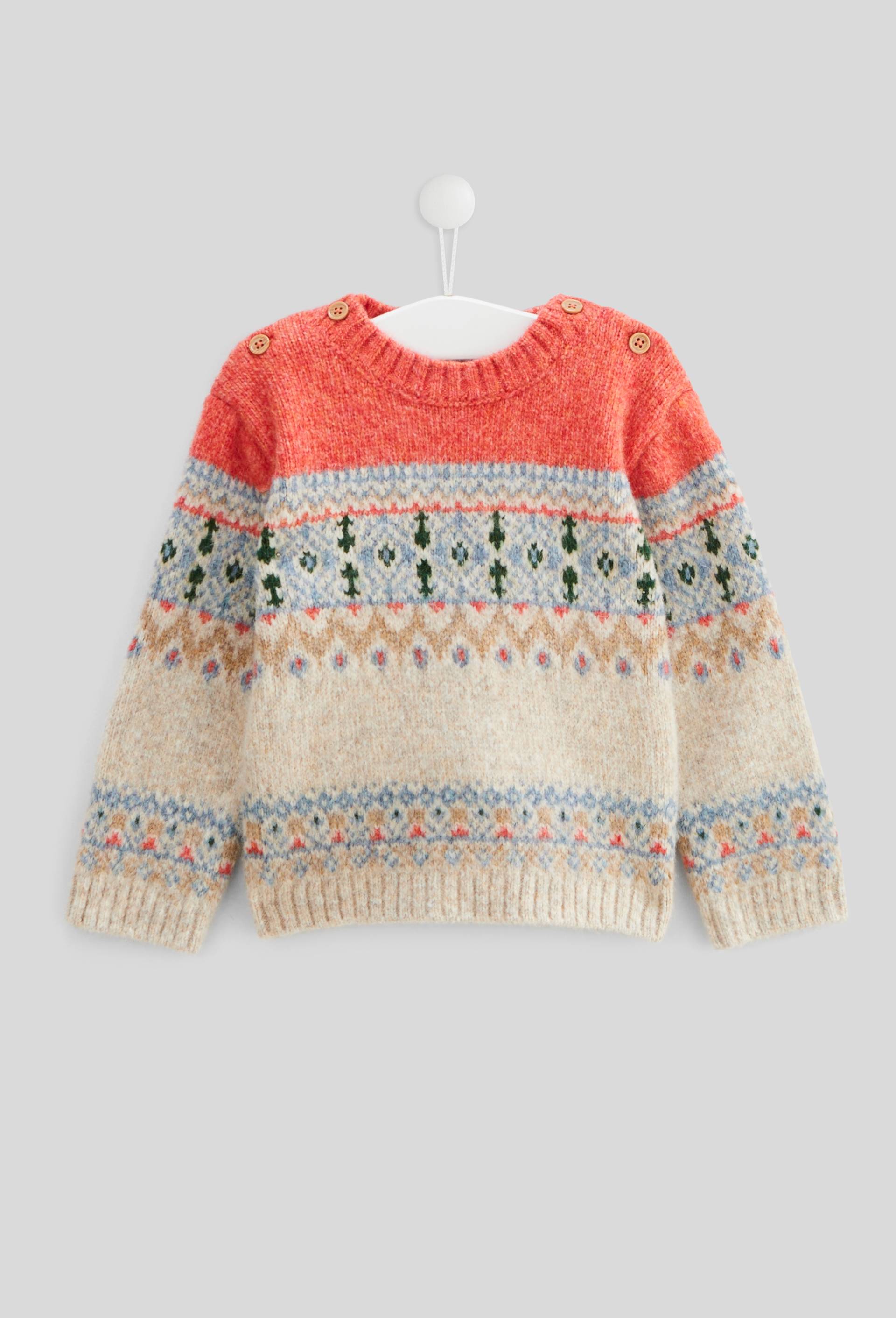 Pull  jacquard, Beige, large image number 0