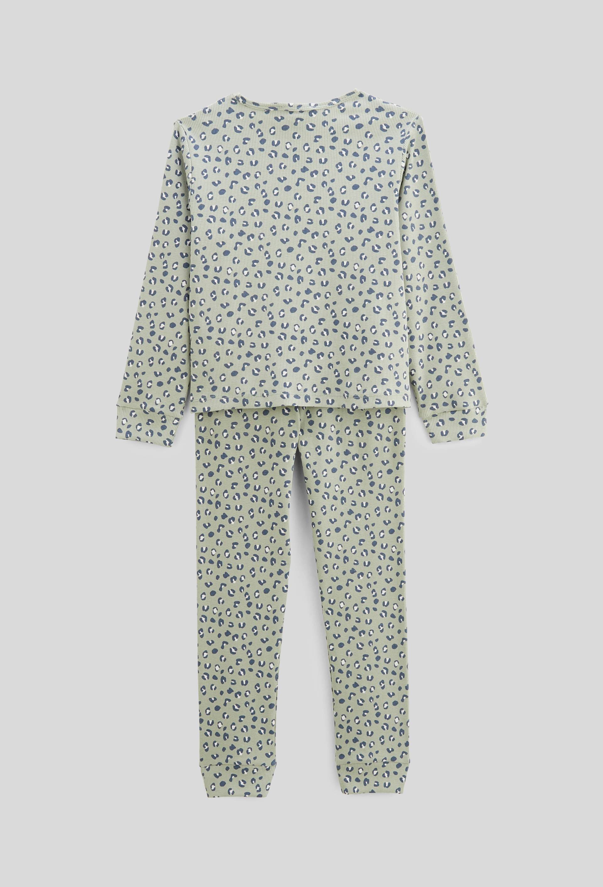 Pyjama manches longues imprimé en jersey coton BIO GOTS, Vert clair, large image number 2