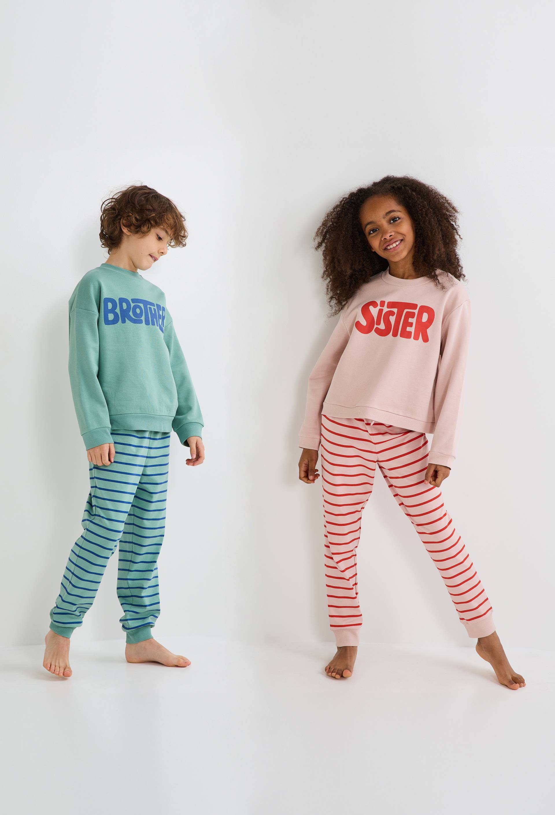 Pyjama manches longues molleton imprimé en coton BIO GOTS, Rose clair, large image number 0