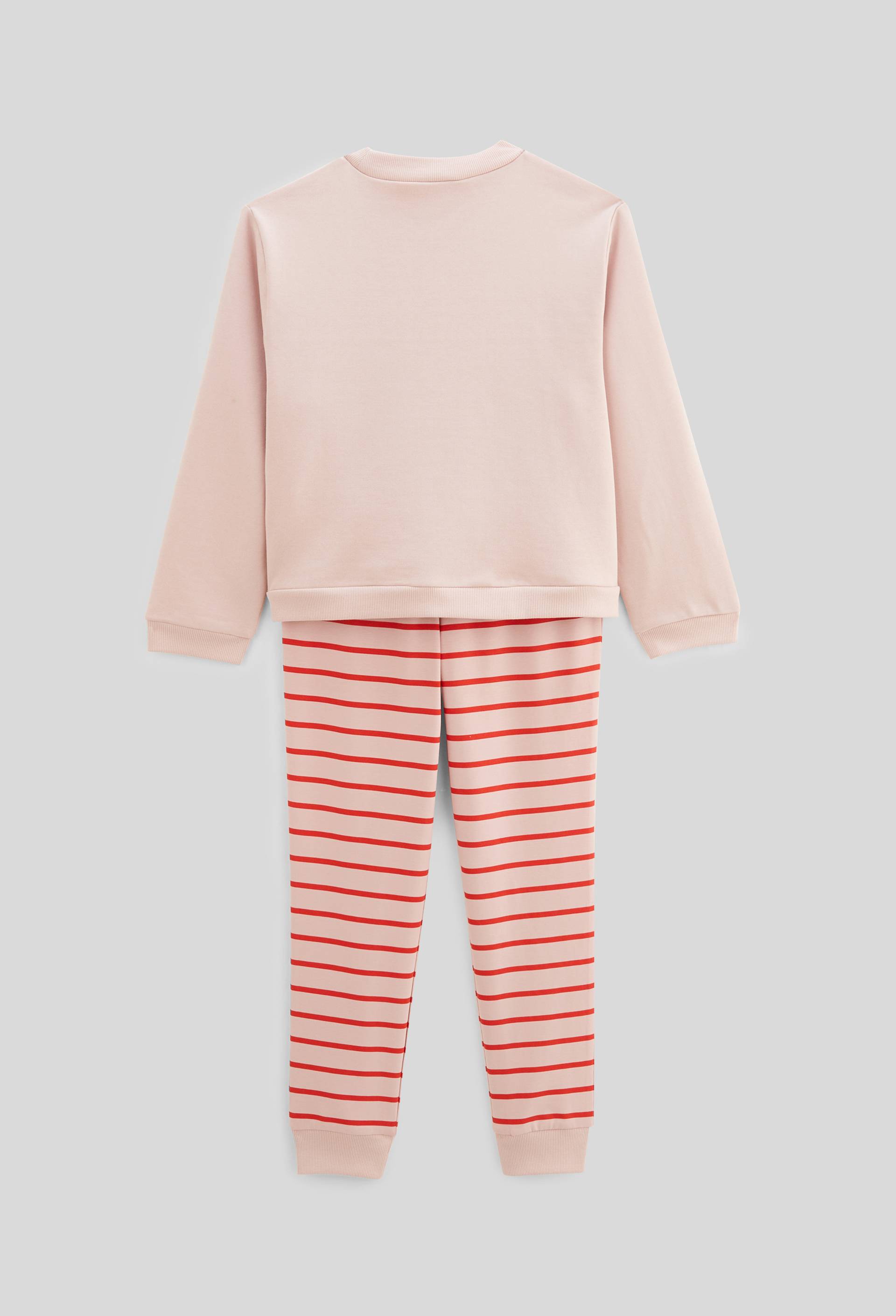 Pyjama manches longues molleton imprimé en coton BIO GOTS, Rose clair, large image number 3