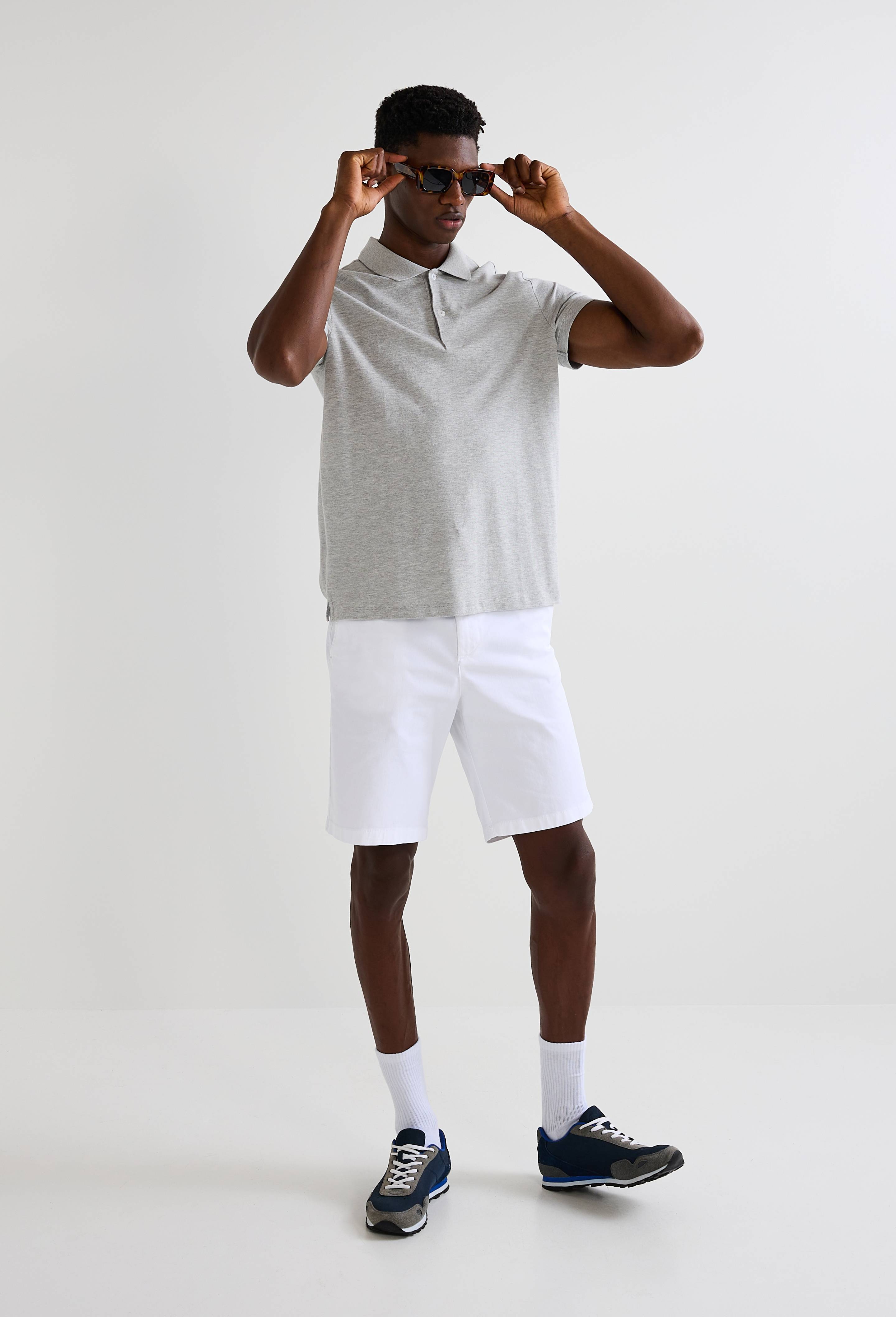 Bermuda straight en coton GOTS, Blanc, large image number 0