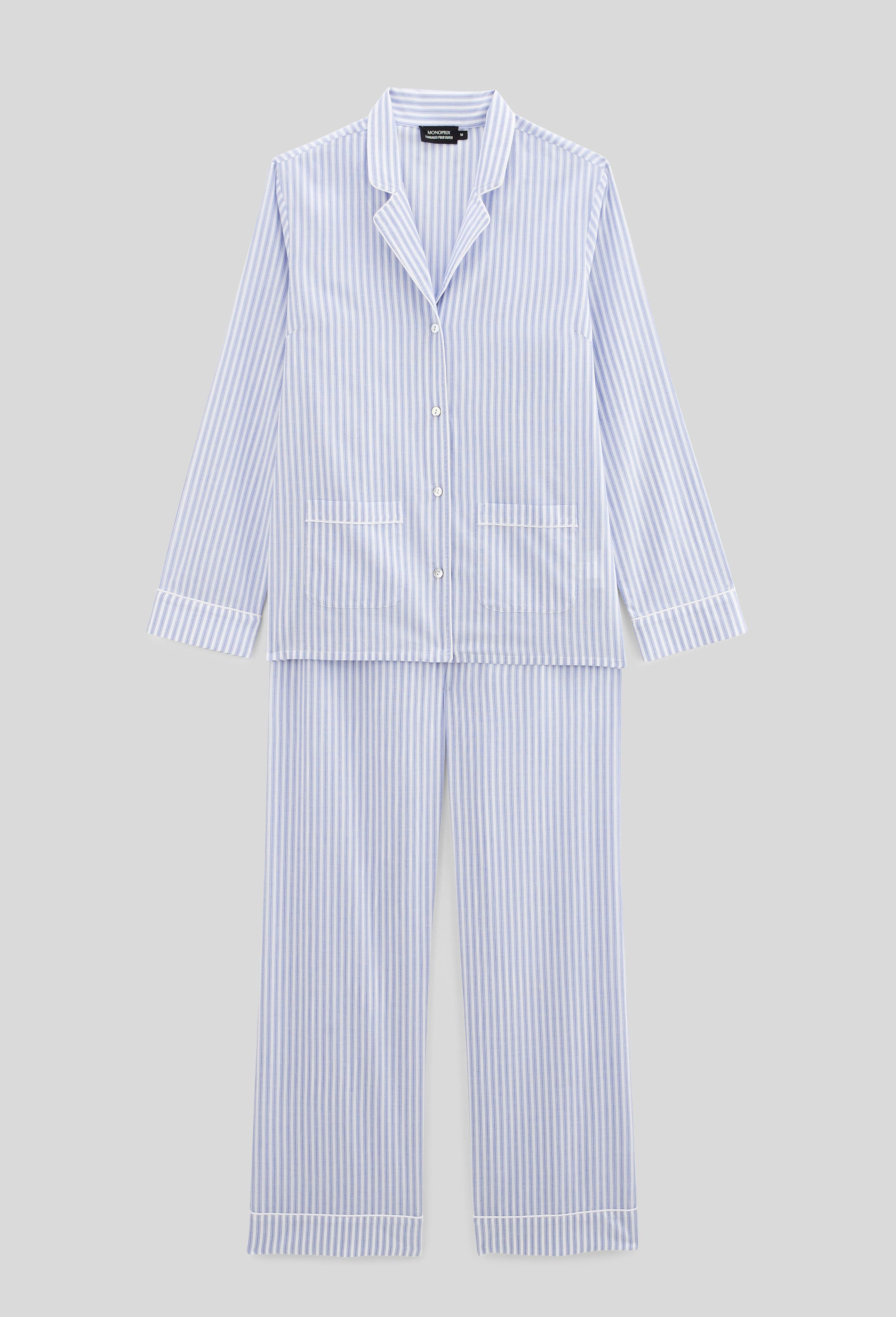Haut De Pyjama NEXT Pour Garçon – Rayures Bleues, Manches Longues – Taille 6-7 Ans – Occasion