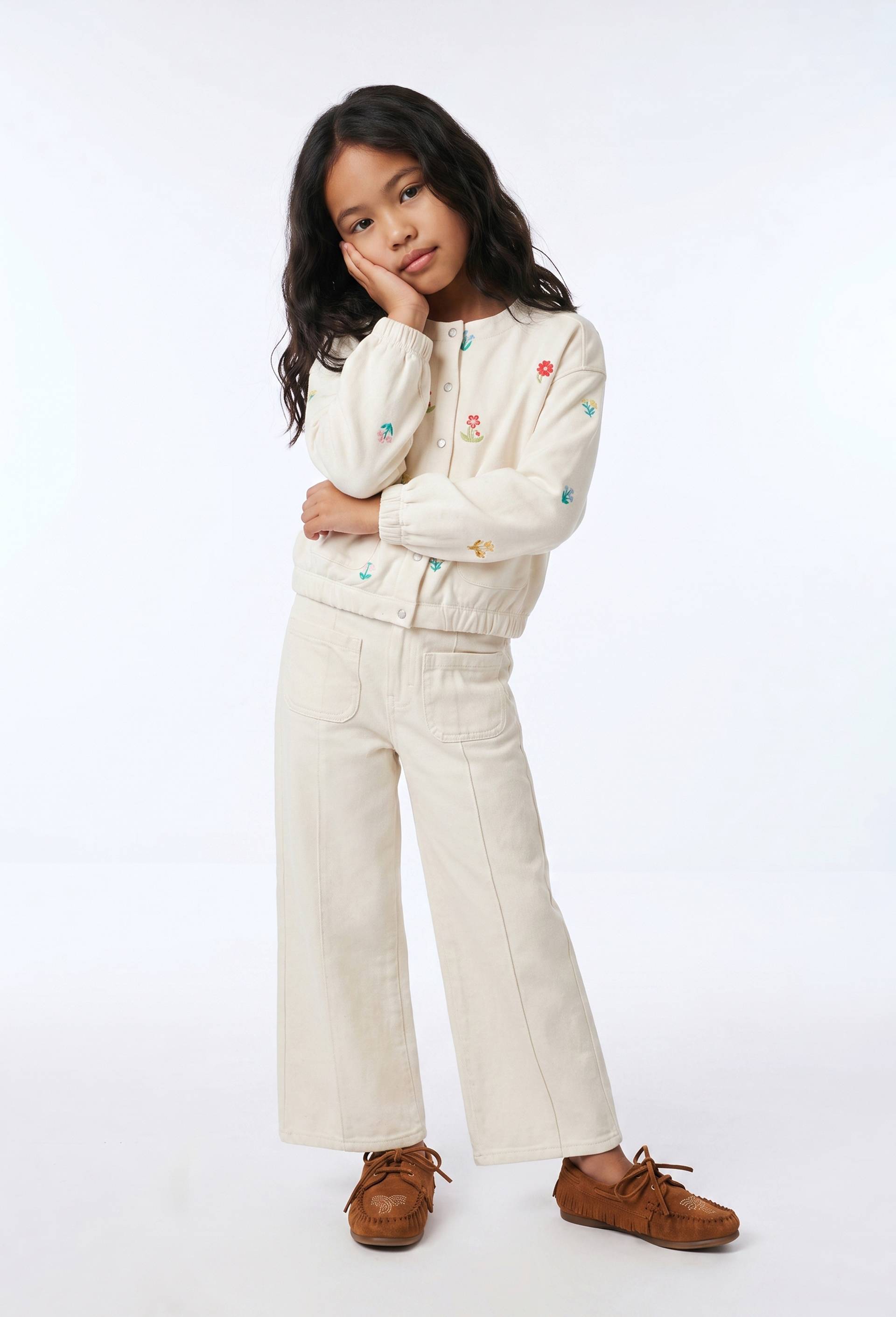 Pantalon large avec poche en coton, Beige clair, large image number 0.0
