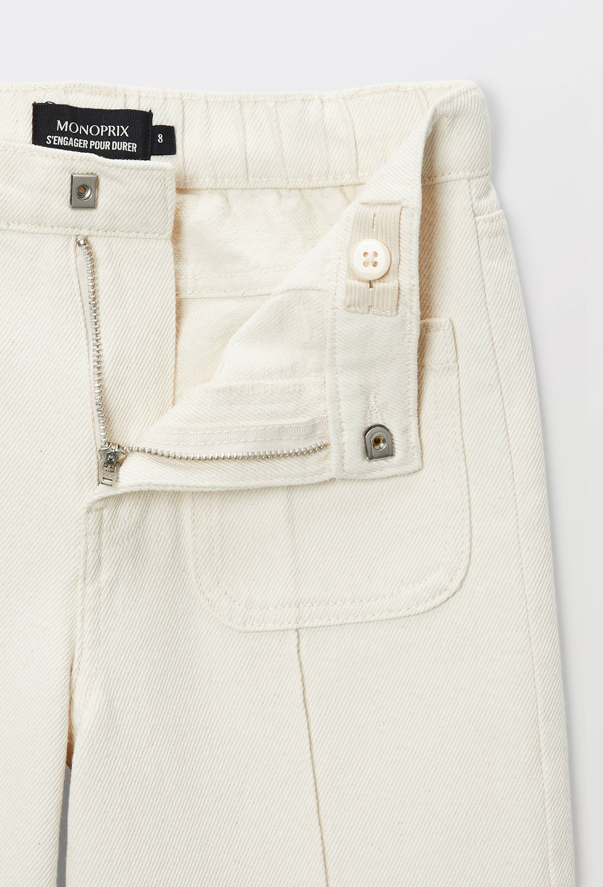 Pantalon large avec poche en coton, Beige clair, large image number 3.0