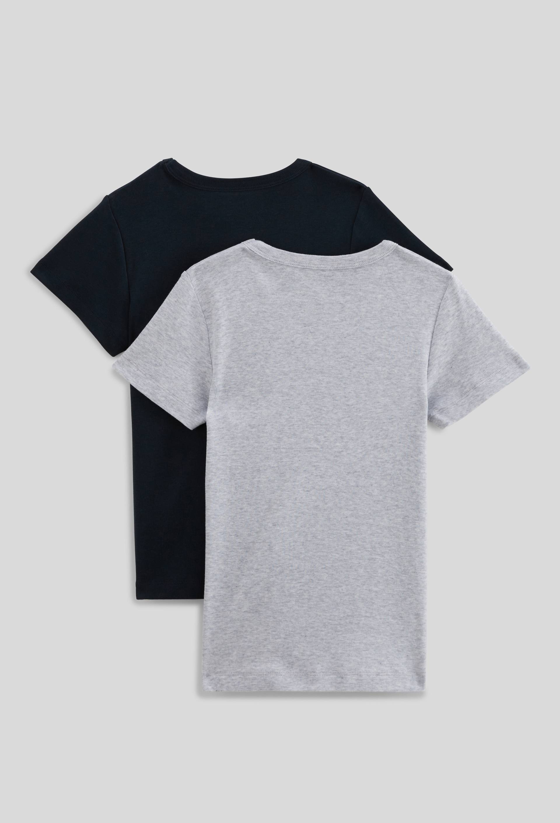Lot de 2 t-shirts manches courtes unis en coton BIO GOTS, Bleu fonc&eacute;, large image number 1