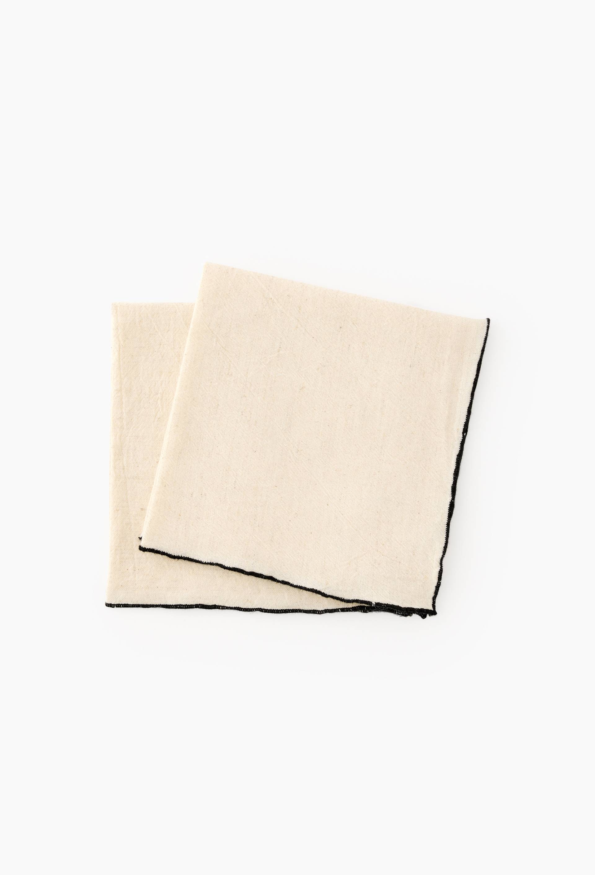 Lot de 2 serviettes de table coton-lin, 40x40cm, Beige clair, large image number 0