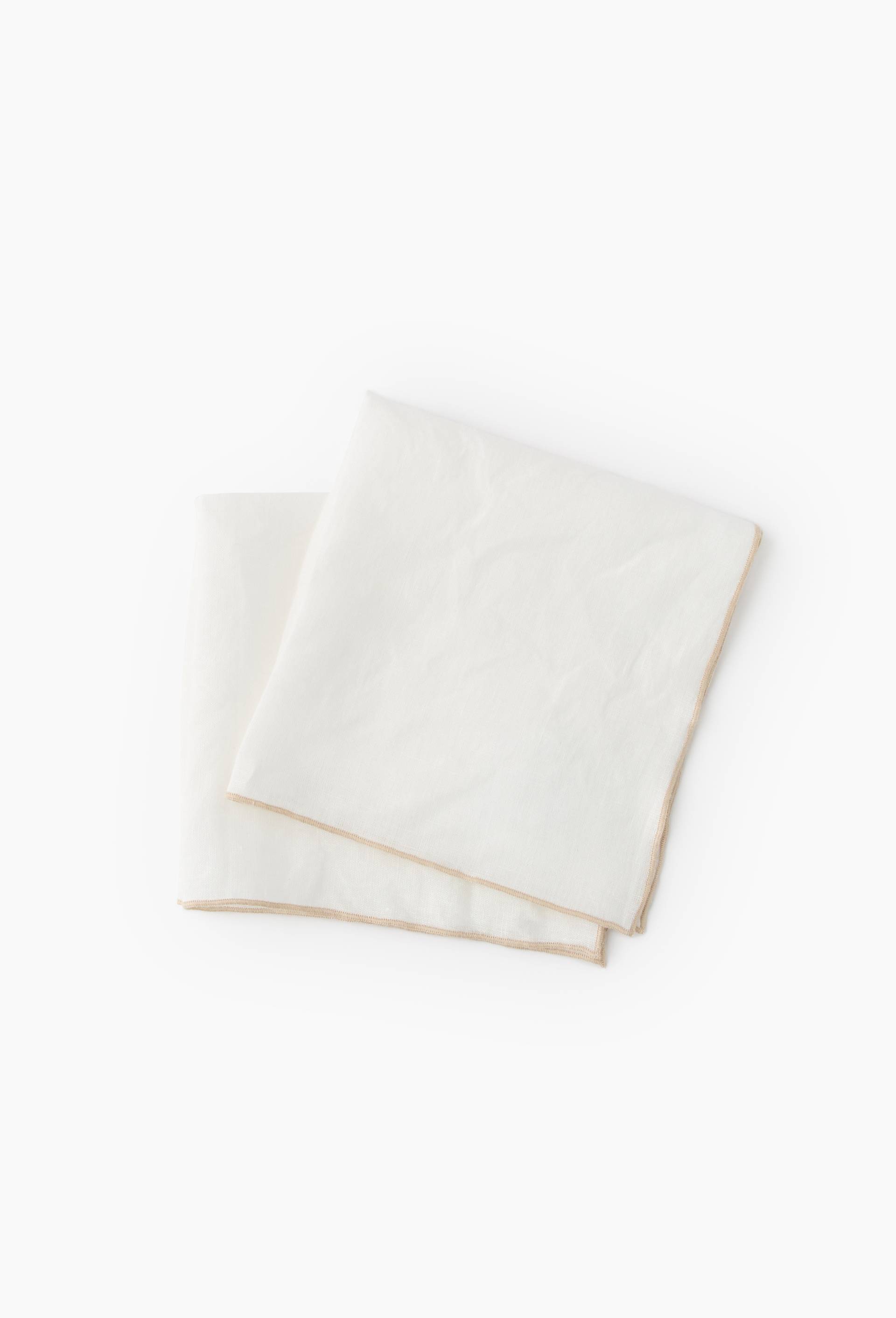 2 serviettes de table en lin , 40x40, Blanc, large image number 0