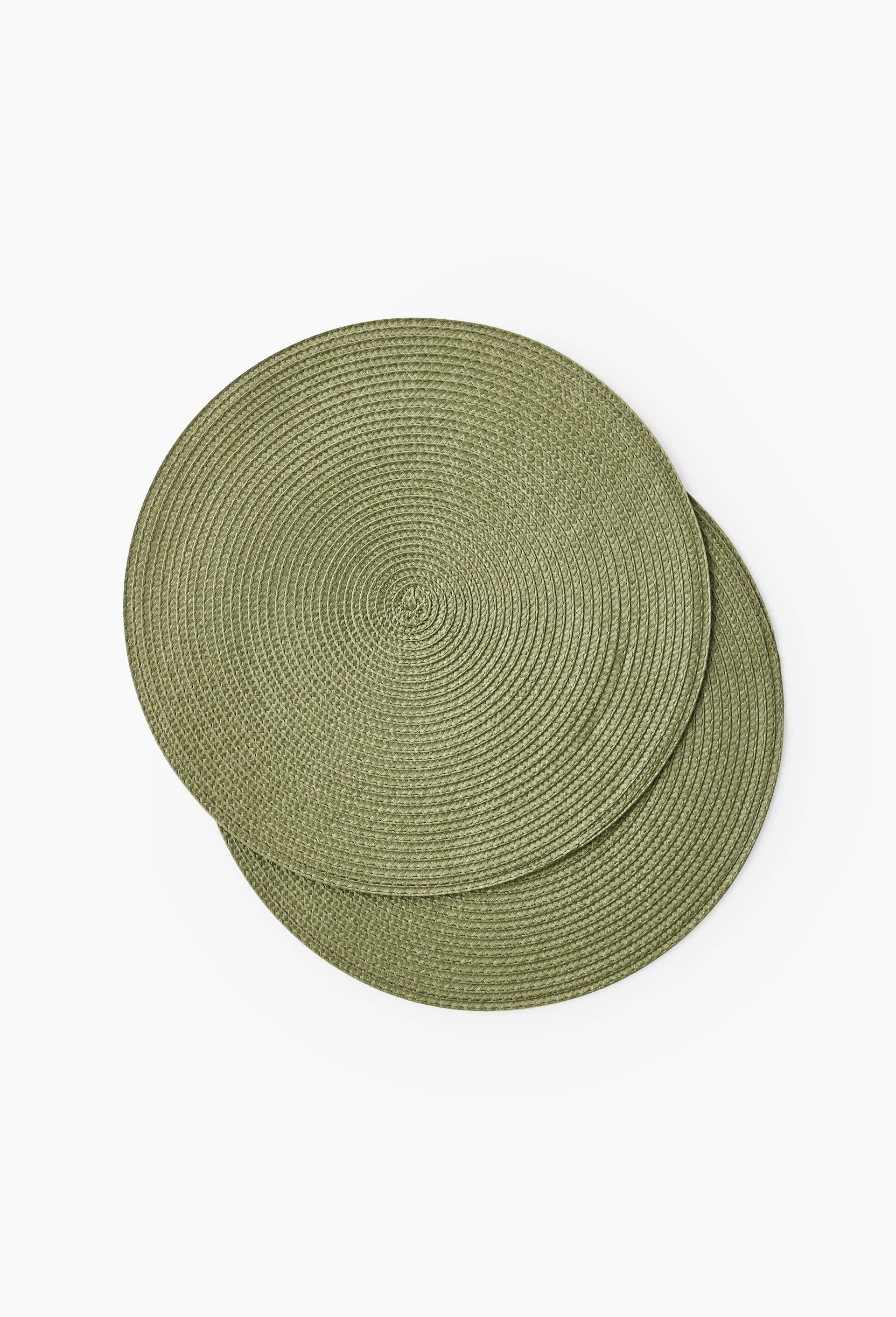Set de table rond, diam&egrave;tre 38cm, Vert fonc&eacute;, large image number 0