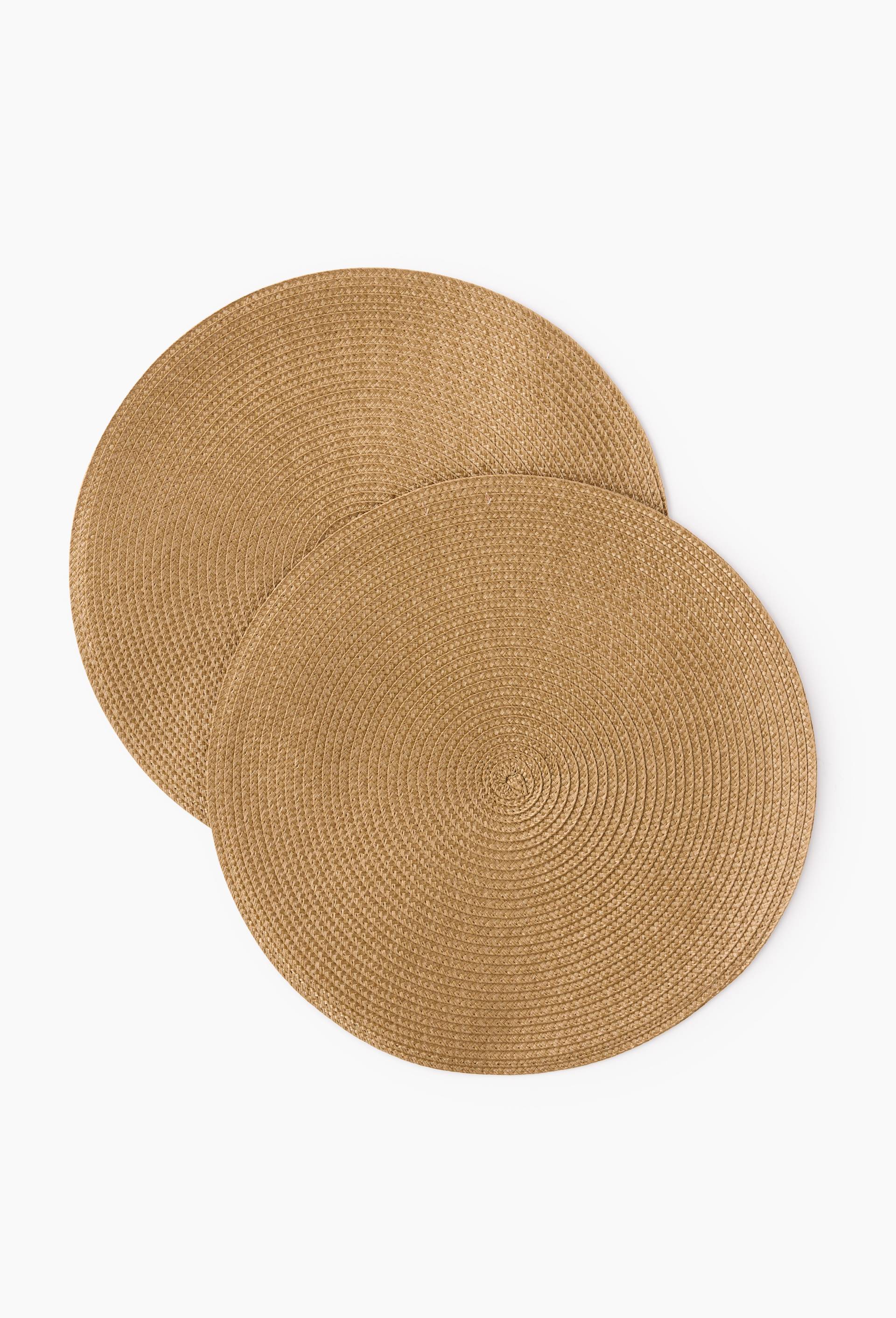 Set de table rond, diam&egrave;tre 38cm, Beige, large image number 0