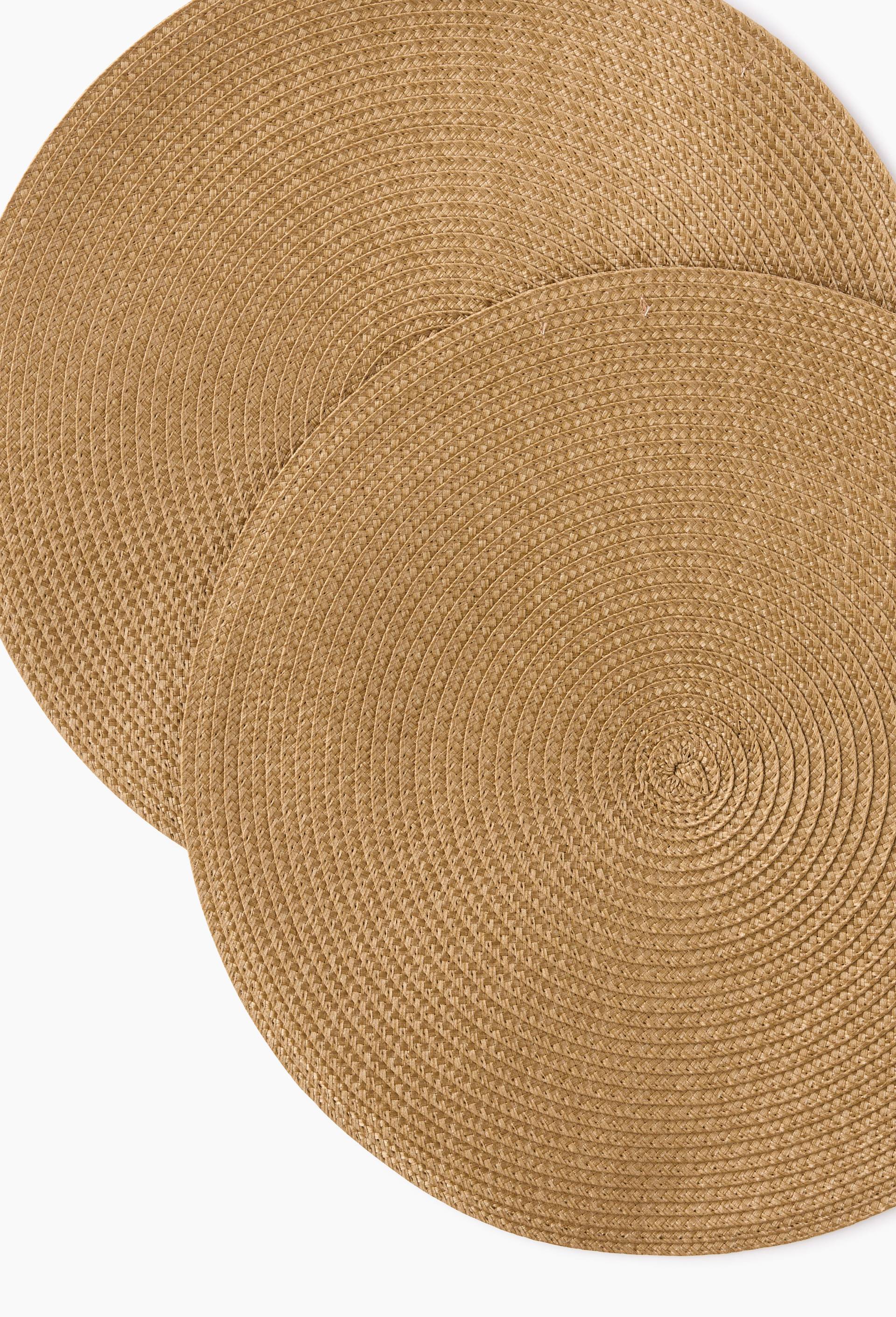 Set de table rond, diam&egrave;tre 38cm, Beige, large image number 1.0