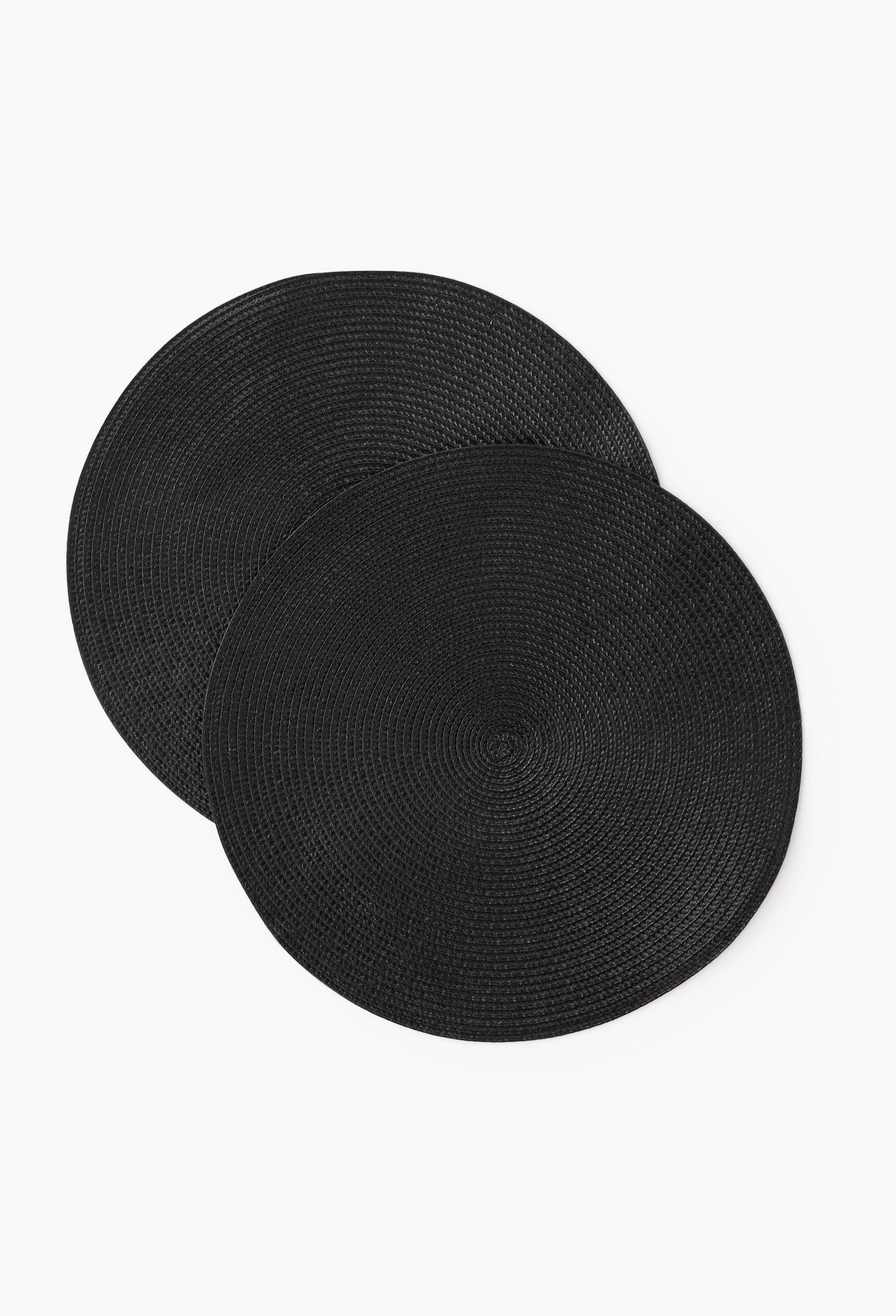 Set de table rond, diam&egrave;tre 38cm, Noir, swatch image