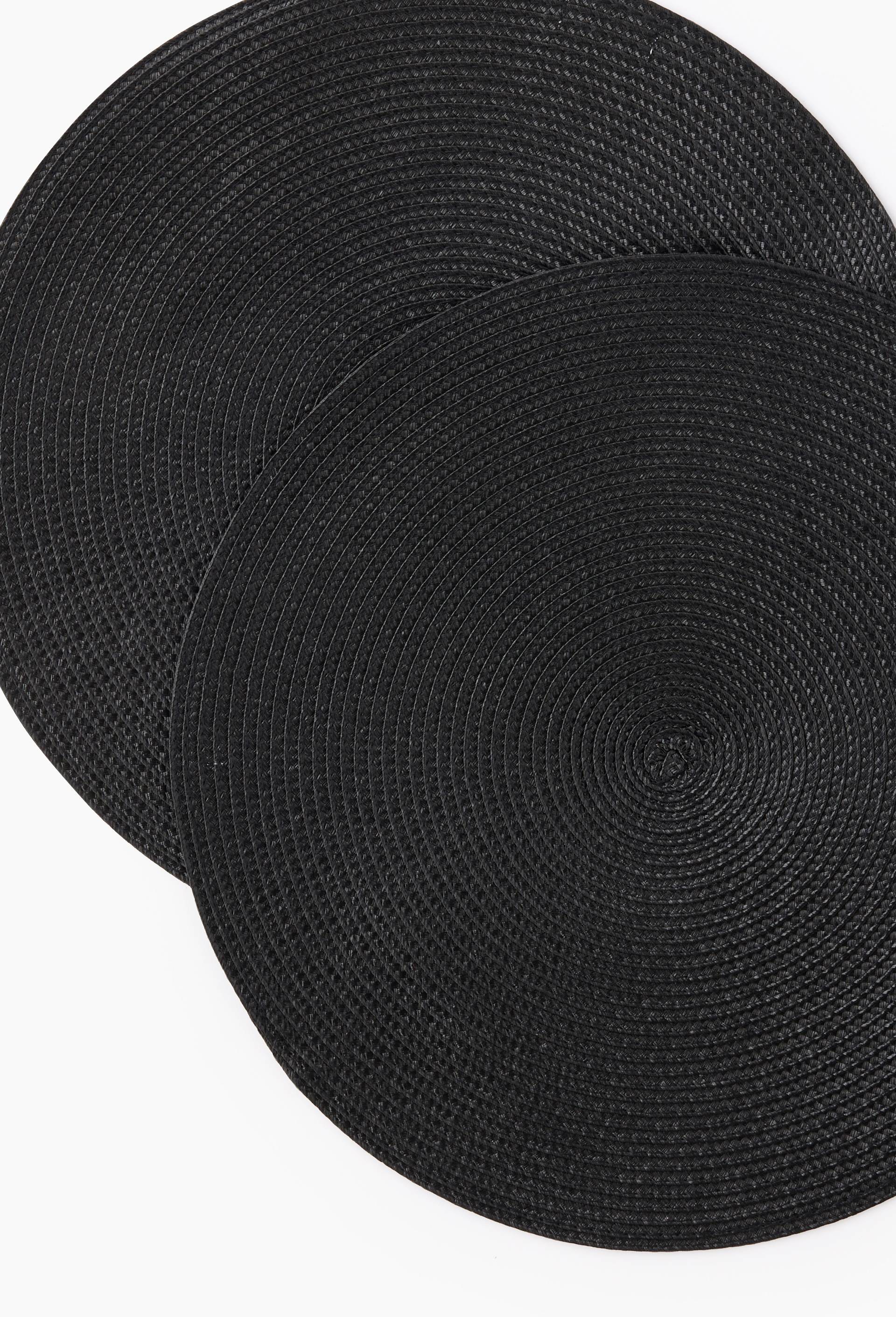 Set de table rond, diam&egrave;tre 38cm, Noir, large image number 1