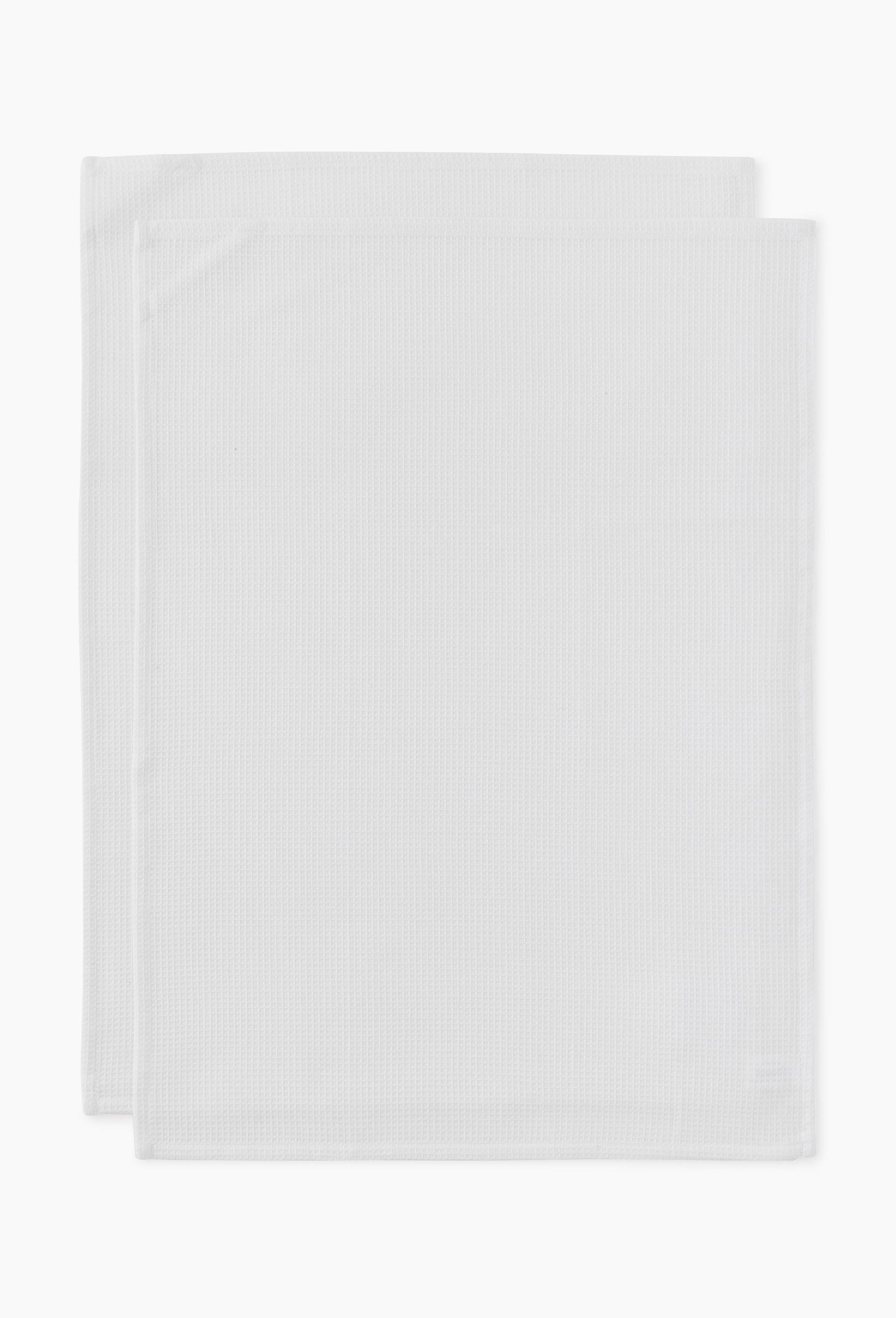 Lot de 2 torchons nid d'abeille, 50x70cm, coton, Blanc, swatch image