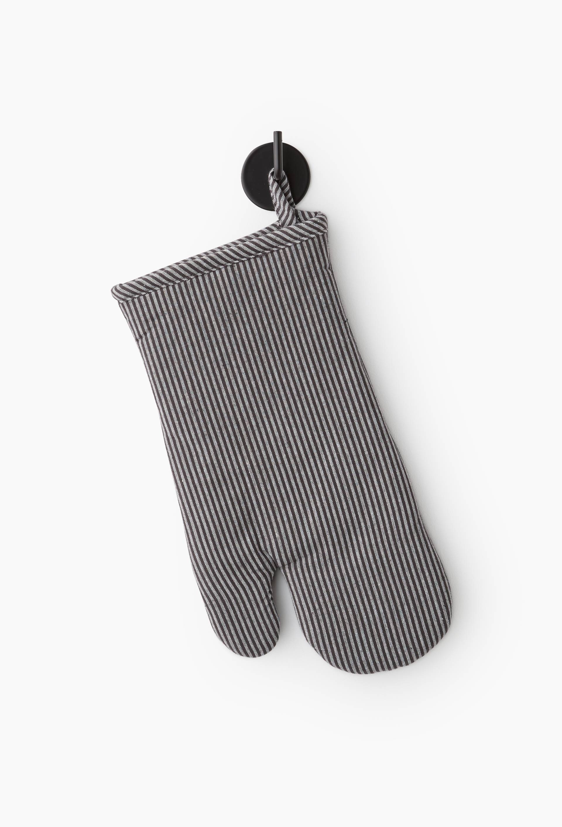 Gant de cuisine noir, 16x33cm, coton, Noir, large image number 0