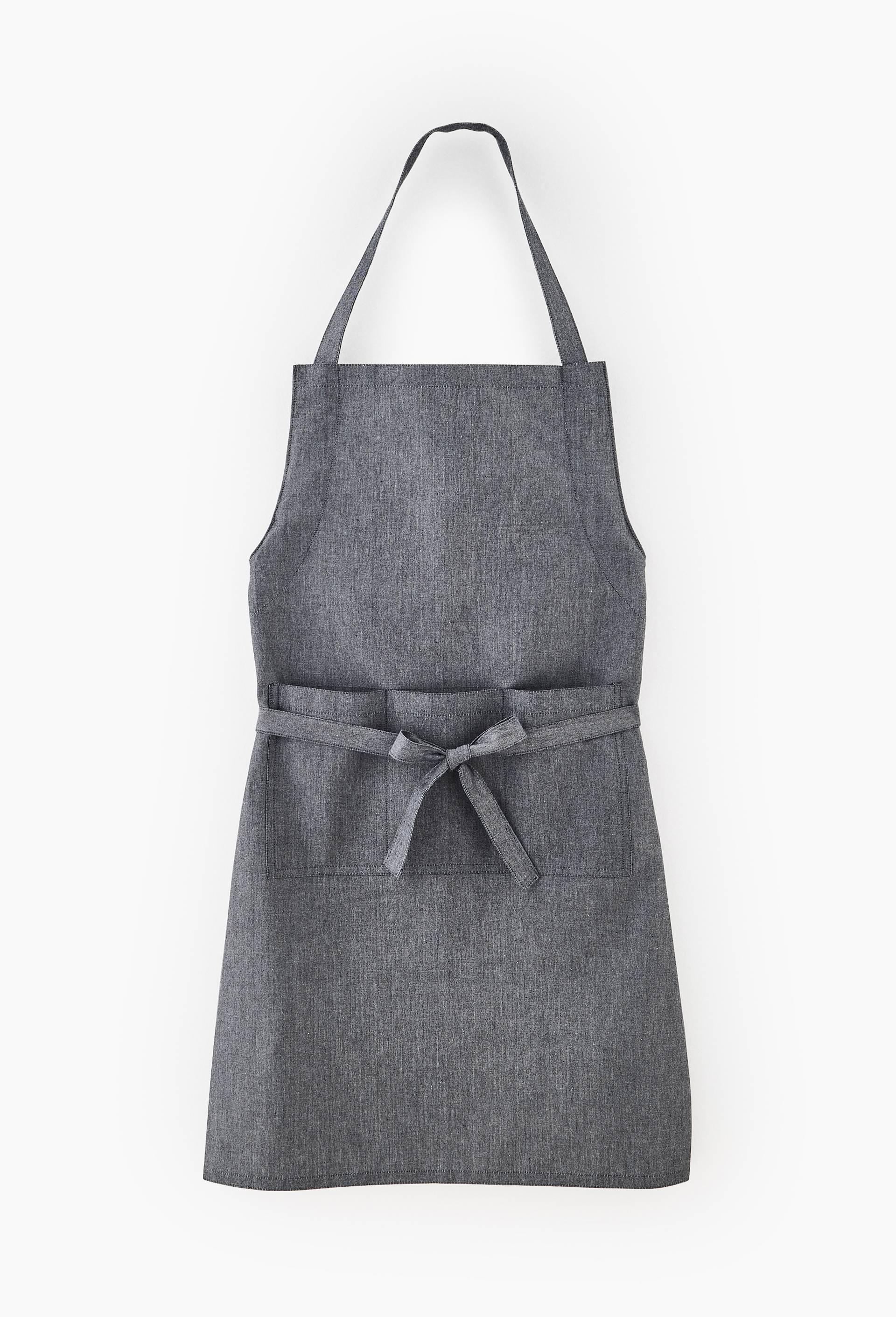 Tablier chambray, 75x85cm, coton, Noir, large image number 0