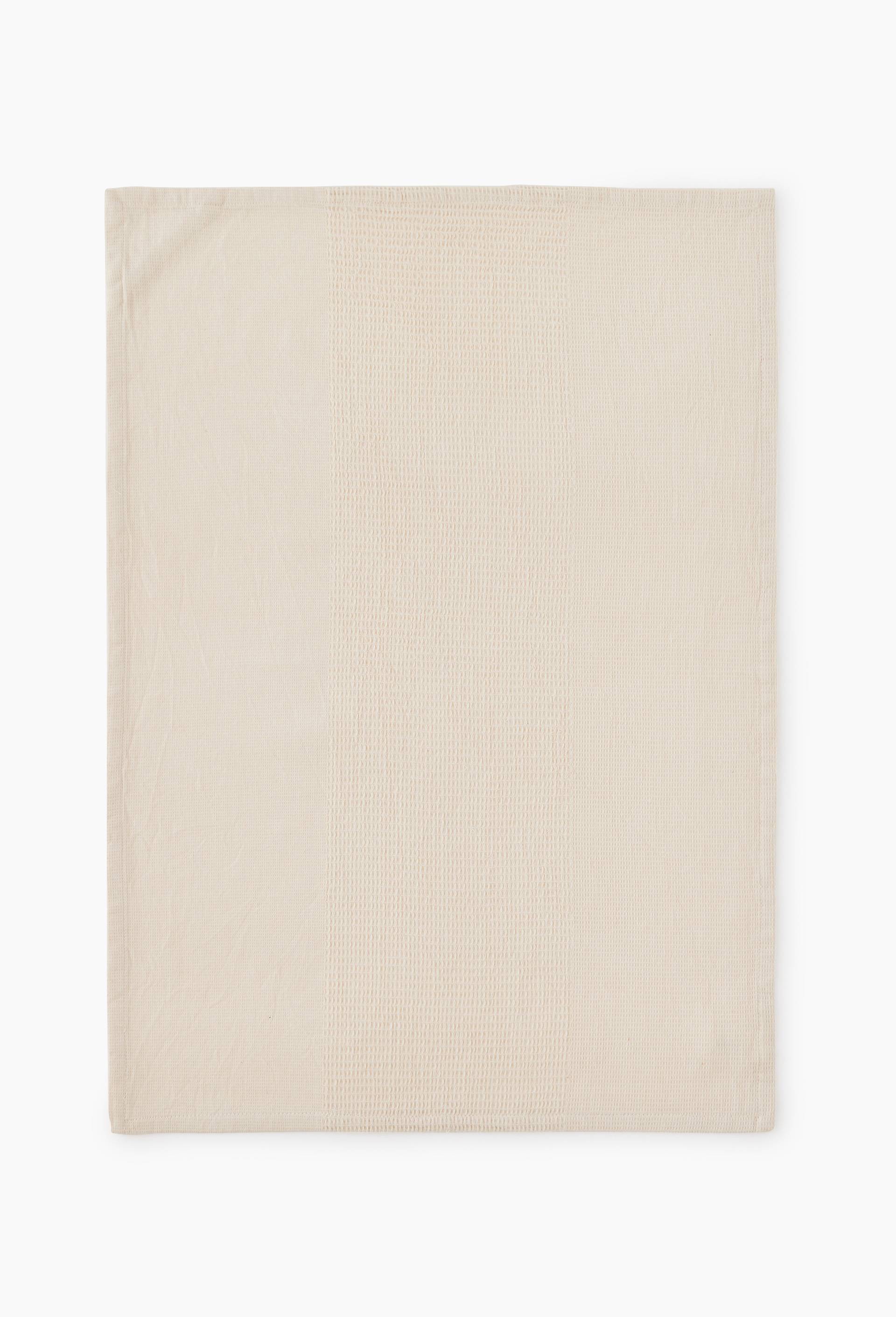 Torchon, 50x70cm, nid d'abeille, coton, Ecru, large image number 0