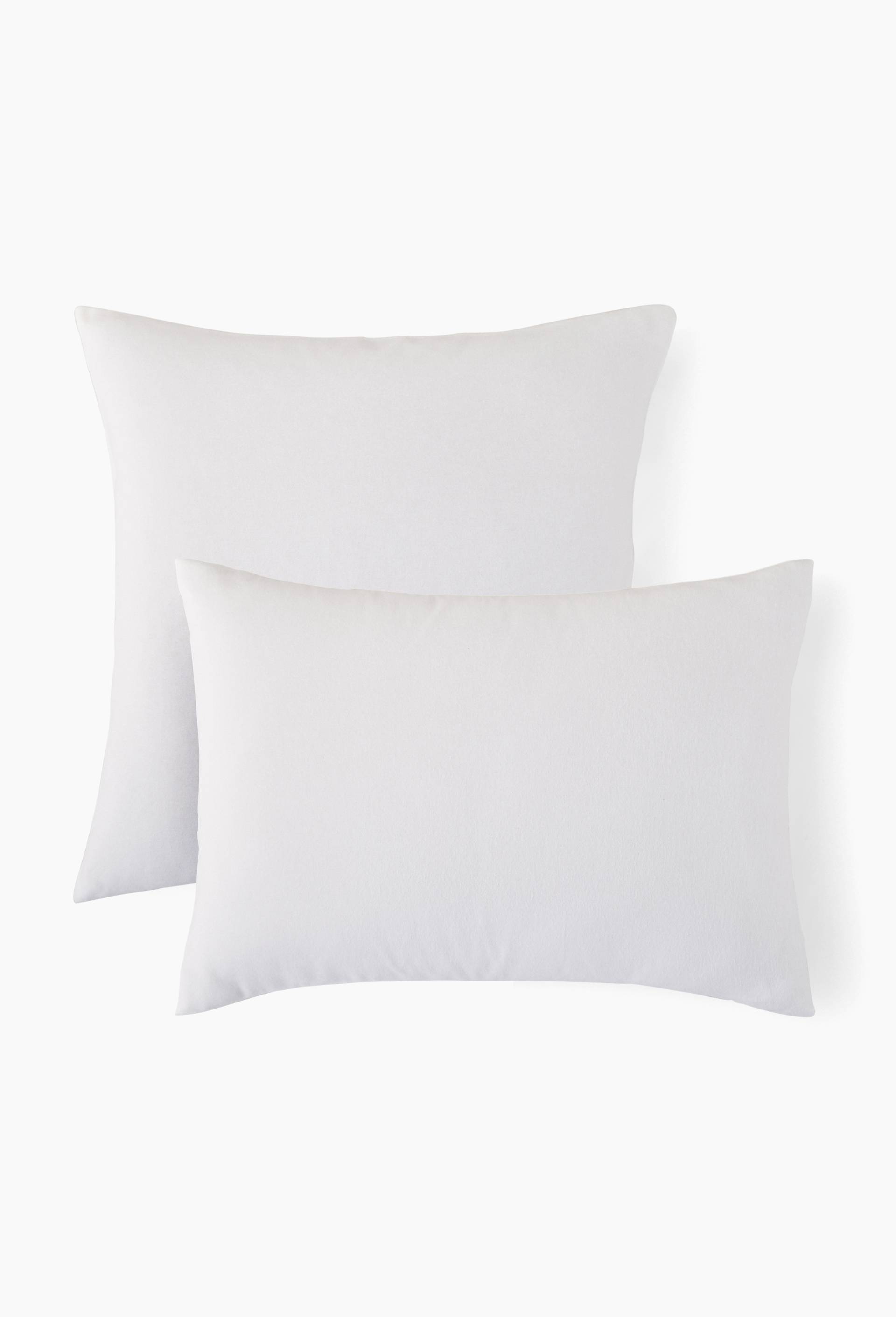 Lot 2 sous taies, toile avec traitement anti acariens, molleton coton, certifi&eacute; OEKO-TEX, Blanc, large image number 0