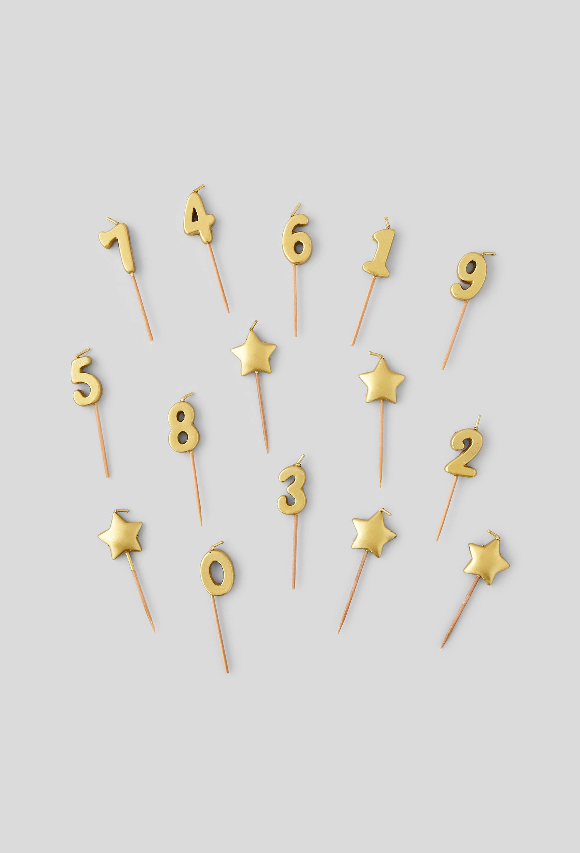 15 bougies, forme chiffre, Or, large image number 0.0