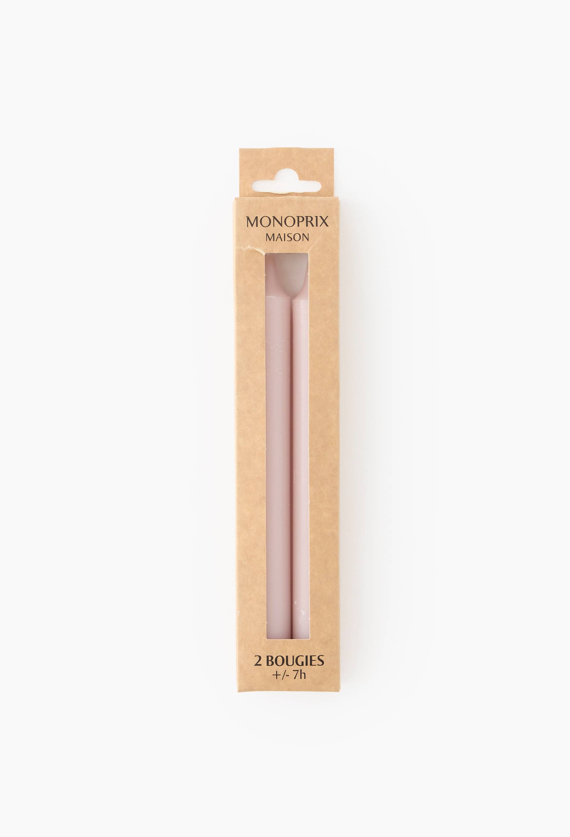 Lot de 2 bougies droites, 2,1x20cm, Rose clair, large image number 0