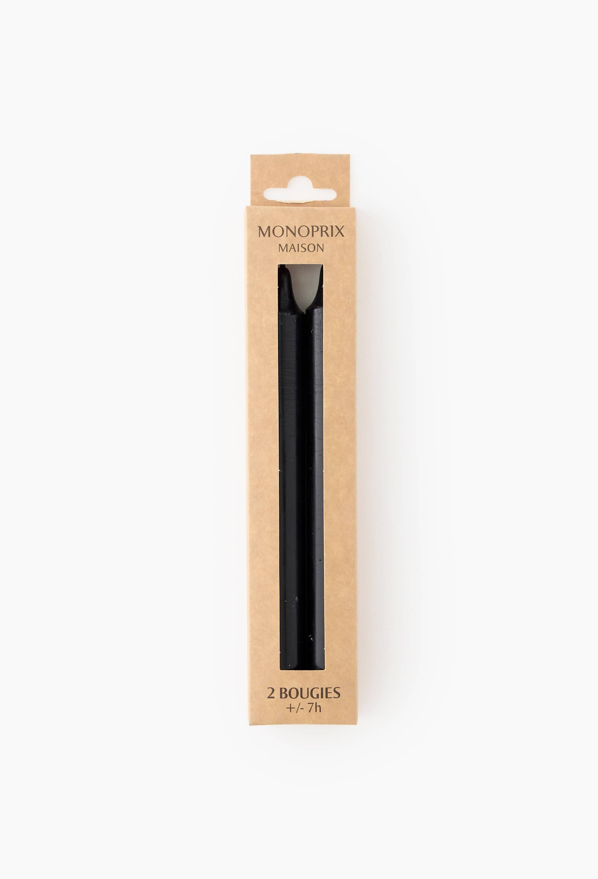 Lot de 2 bougies droites, 2,1x20cm, Noir, large image number 0