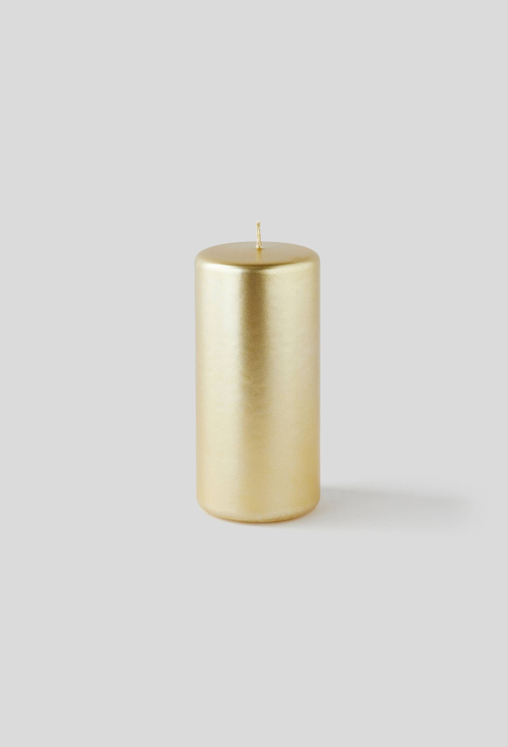 Bougie non parfum&eacute;e, 6x13cm, Or, large image number 0
