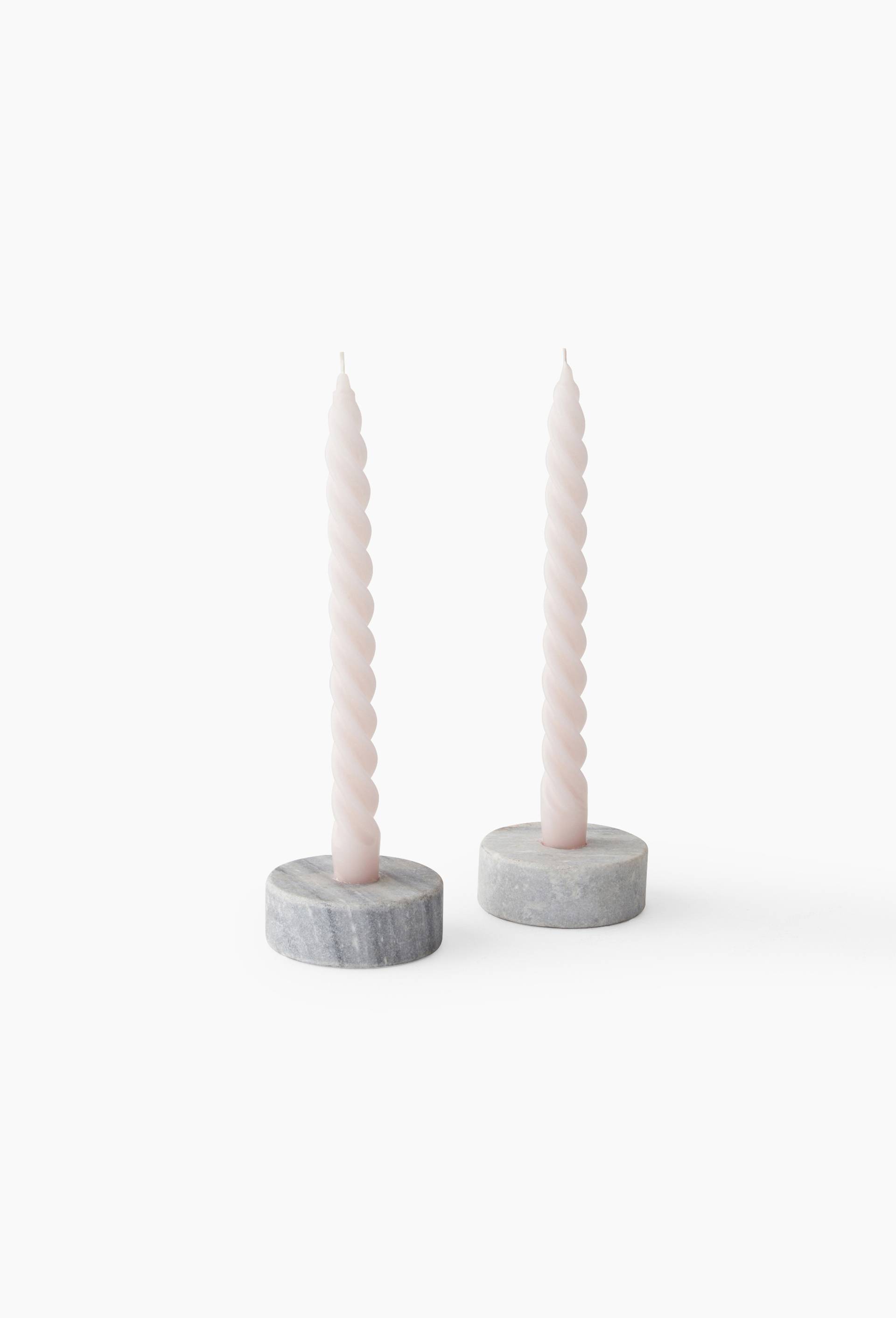 Lot de 2 bougies torsad&eacute;es, Rose, large image number 0