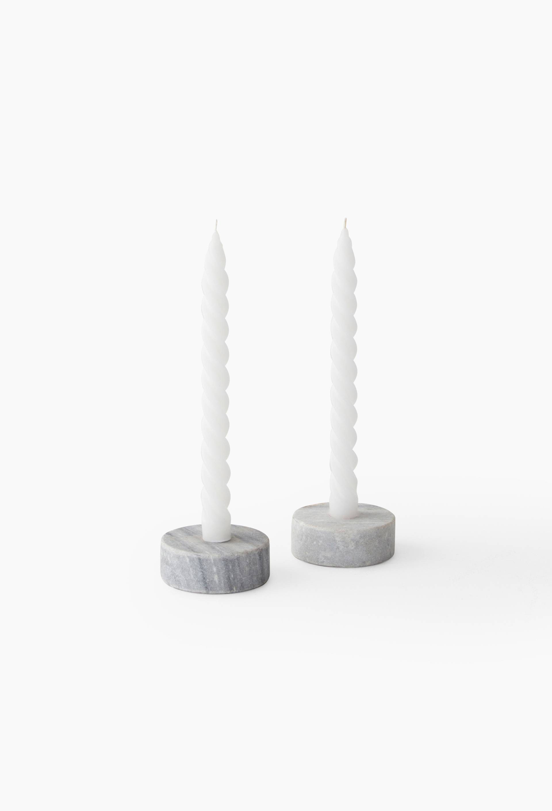 Lot de 2 bougies torsad&eacute;es, Blanc, large image number 0
