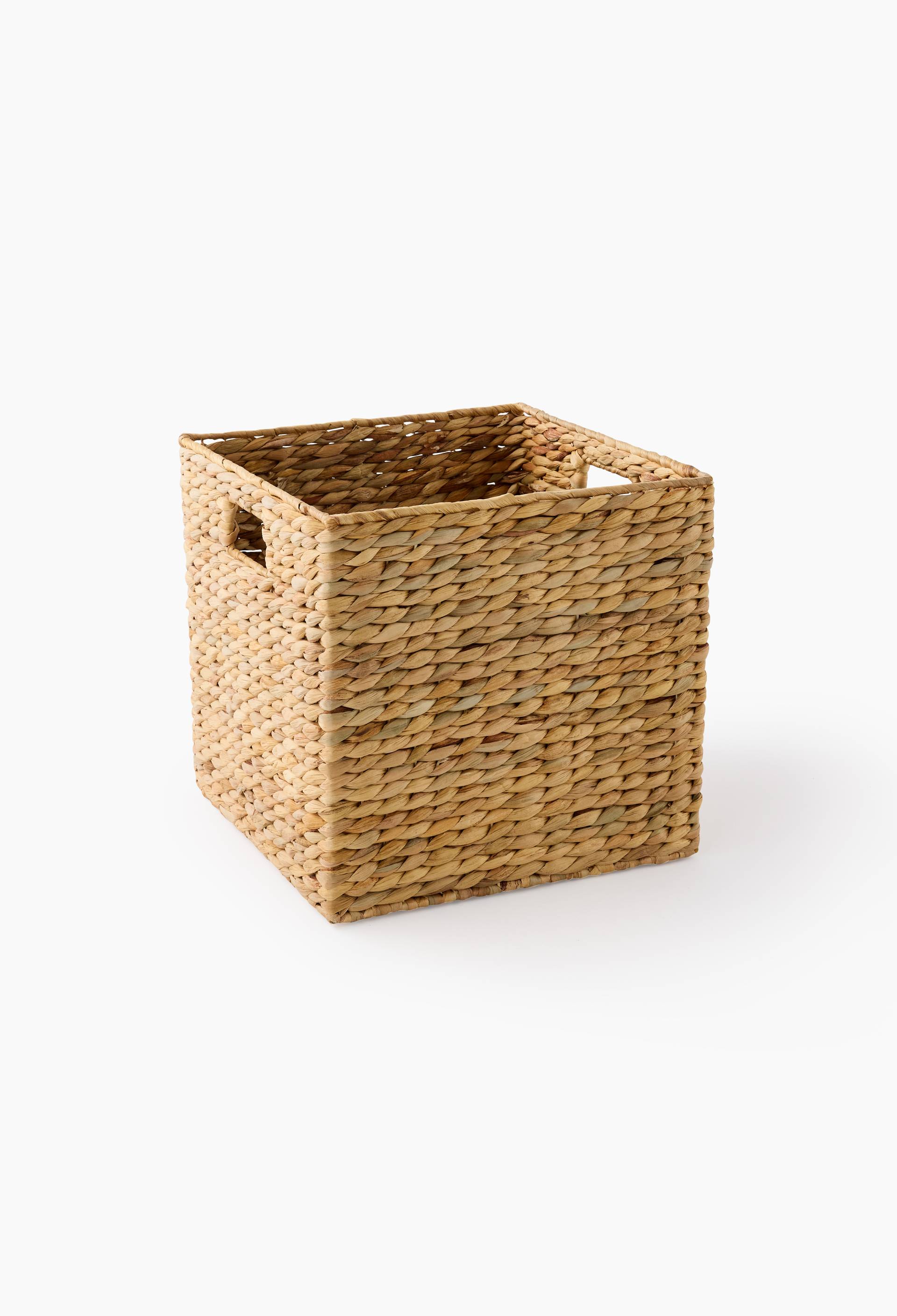 Cube de rangement, 32x32cm, en jacinthe d'eau, Beige clair, large image number 0