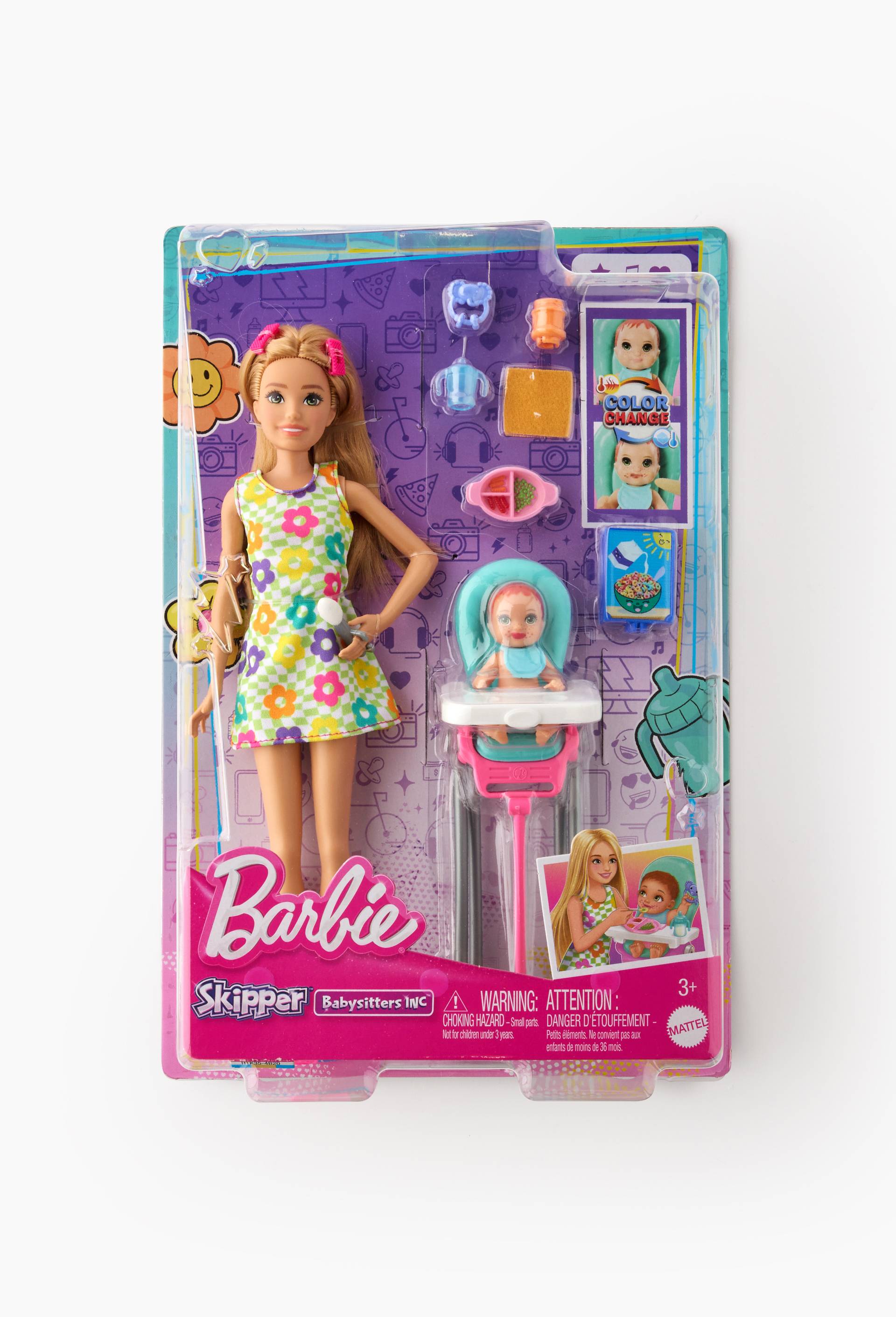 Barbie Skipper - Coffret babysitter repas r&ecirc;ves b&eacute;b&eacute;, Multicolore, large image number 0