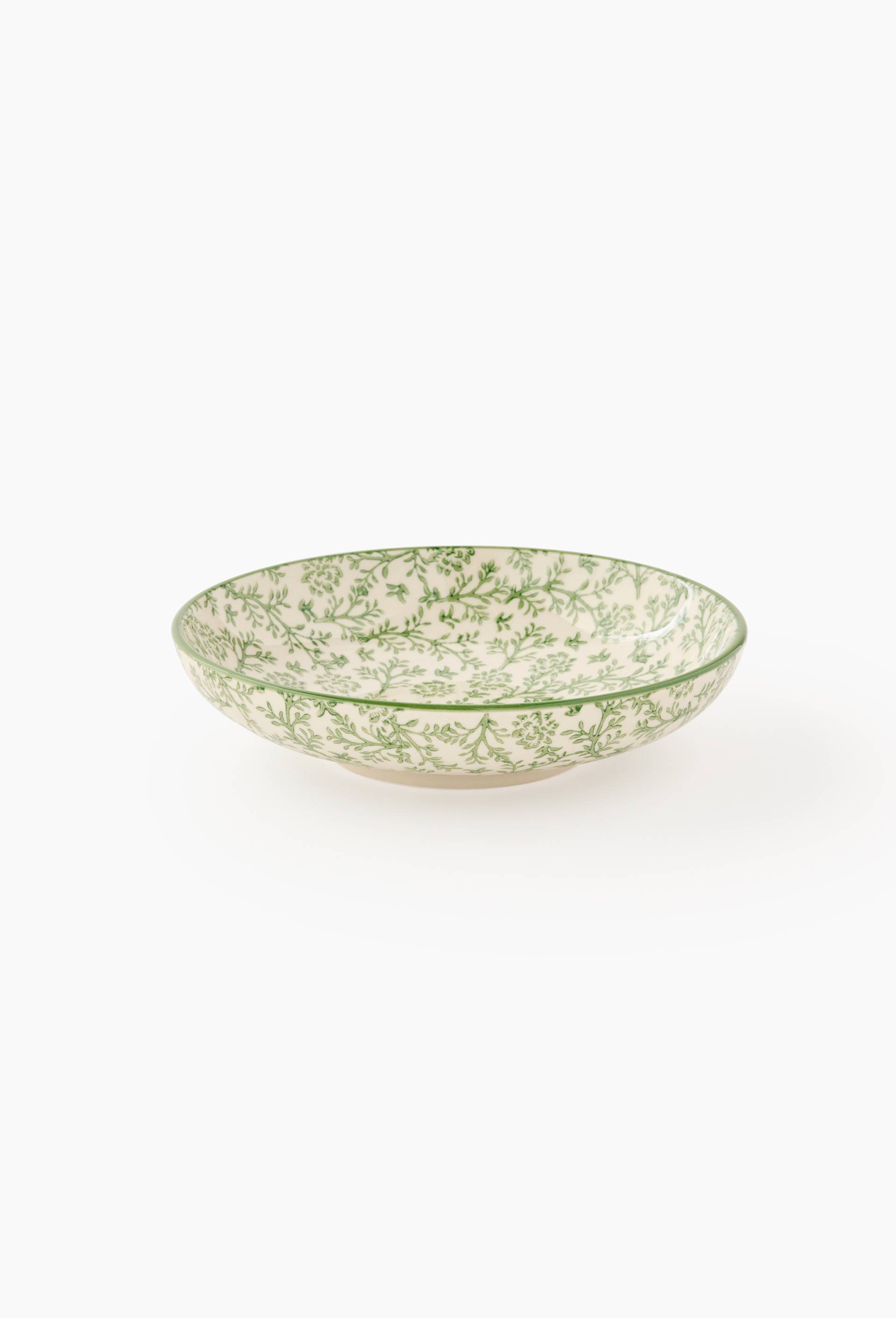 Assiette creuse finition imprim&eacute;e, 20cm, Vert fonc&eacute;, large image number 0